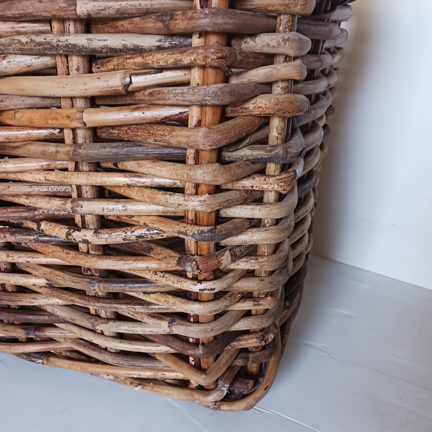 cesto porta legna rettangolare in vimini cm 82x64x67 H con manici cm 74 H - 4