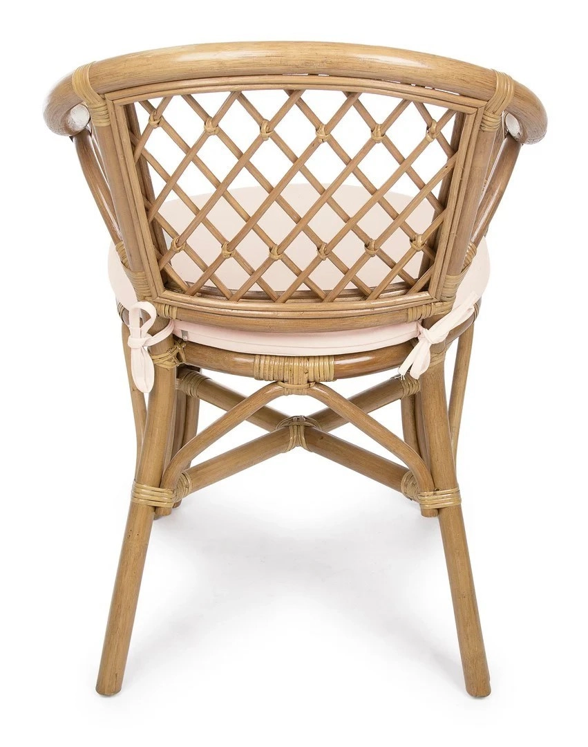 Poltrona in rattan naturale vimini Elisa schienale traforato - 3