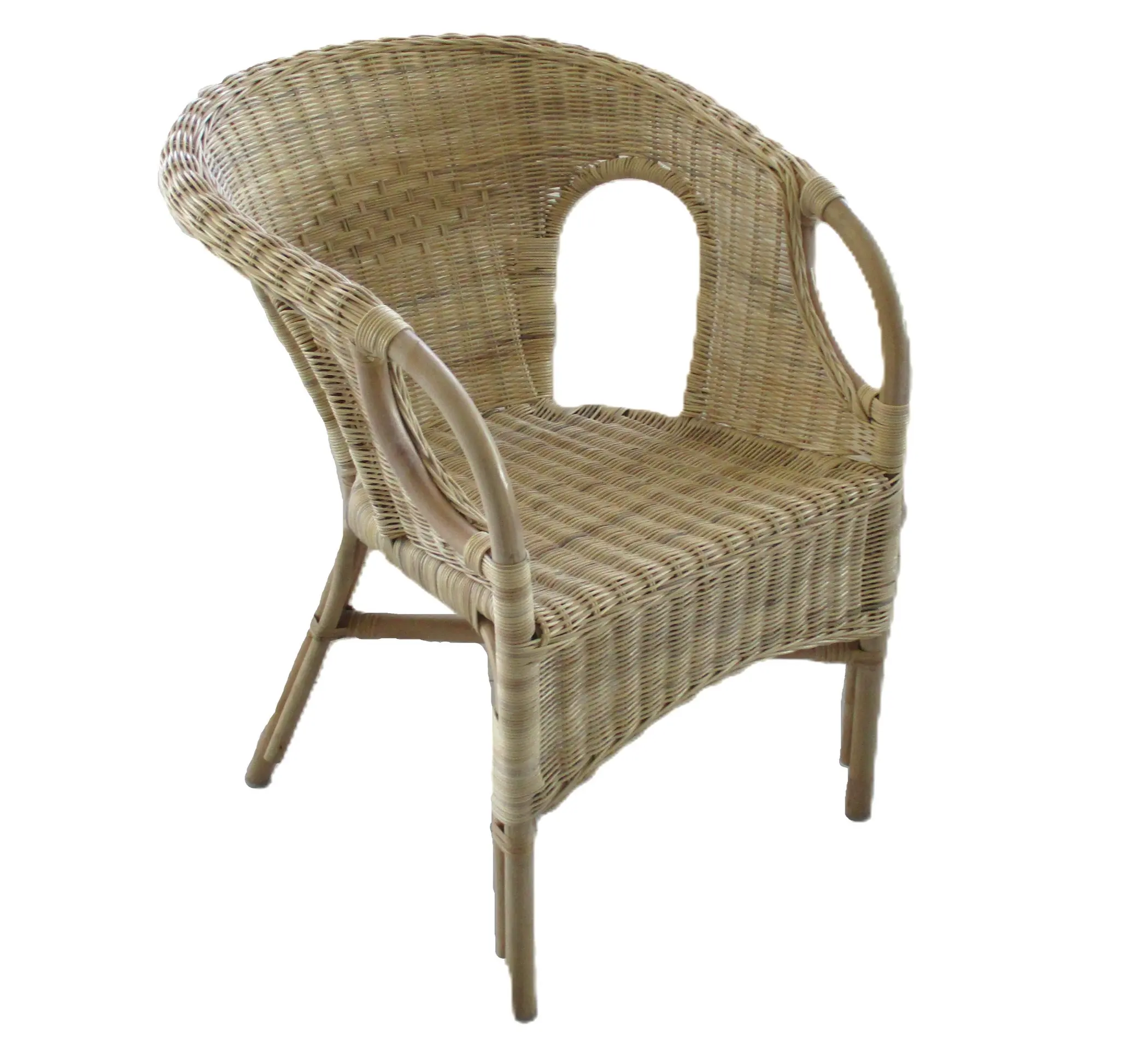 Poltrona in rattan naturale vimini Mandolino tessuta con midollino