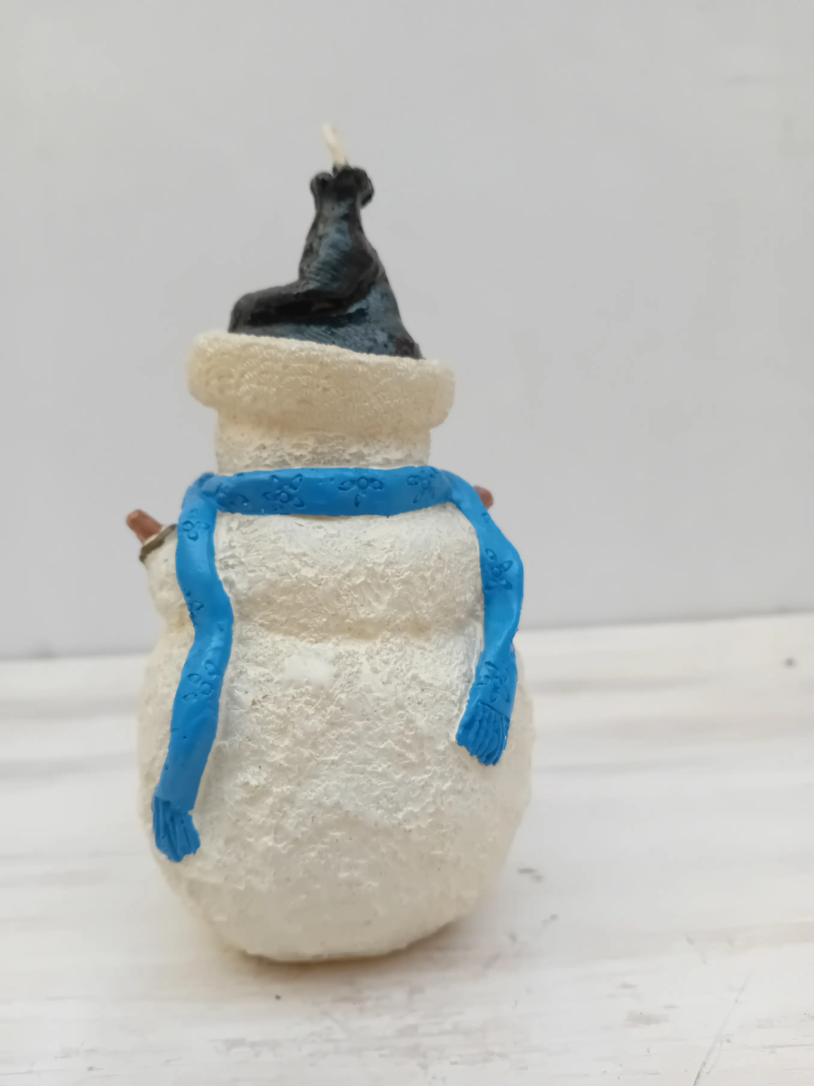 Candela Artigianale Pupazzo di Neve "NOEL" (8x14 cm) - 3