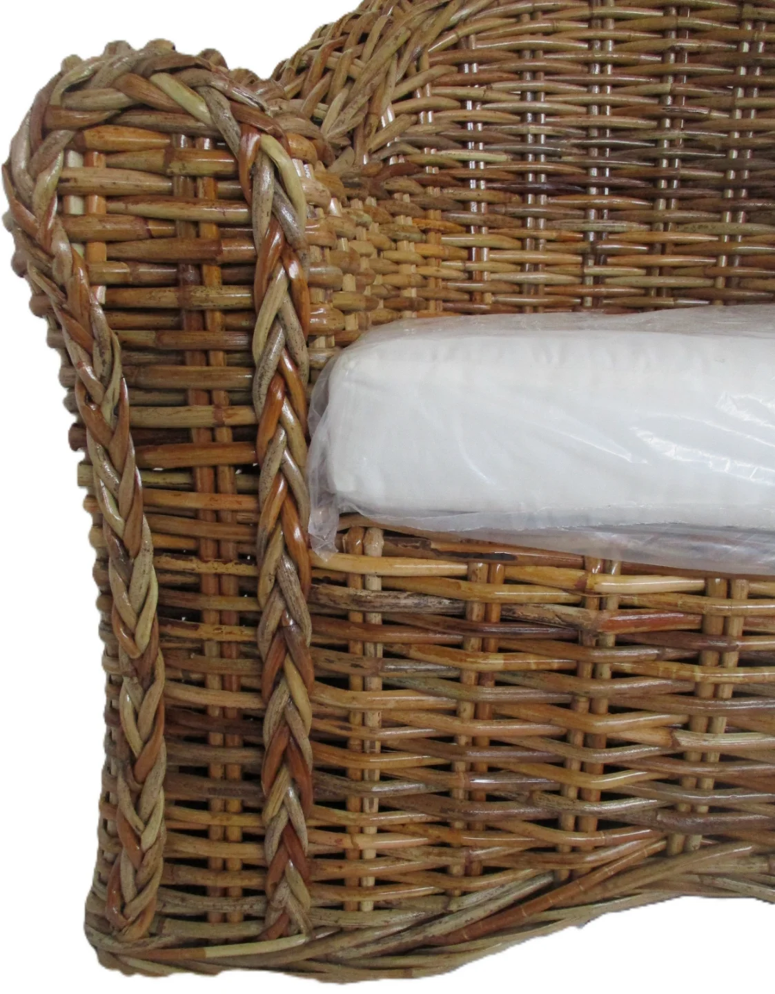 salotto rattan naturale vimini cuscini sfoderabili - 4