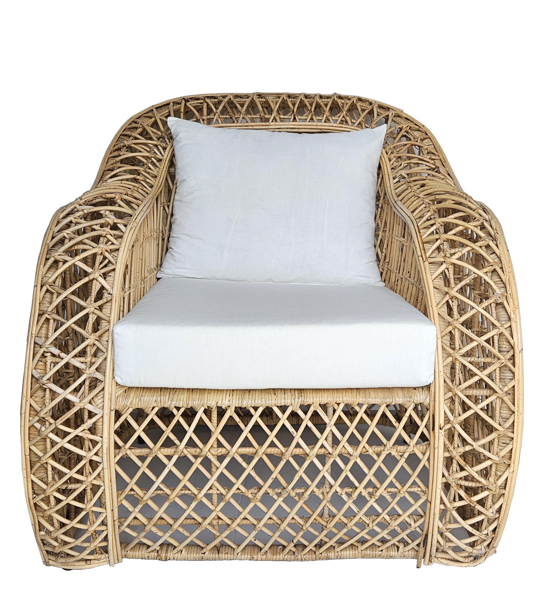 Poltrona Giava Design - intreccio in Rattan Naturale e Vimini