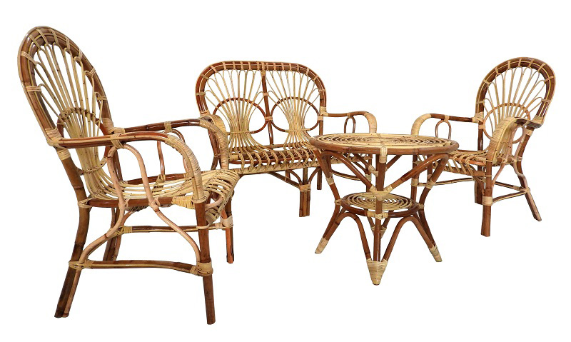 Salotto Sole – Set in Rattan Naturale per Interni ed Esterni