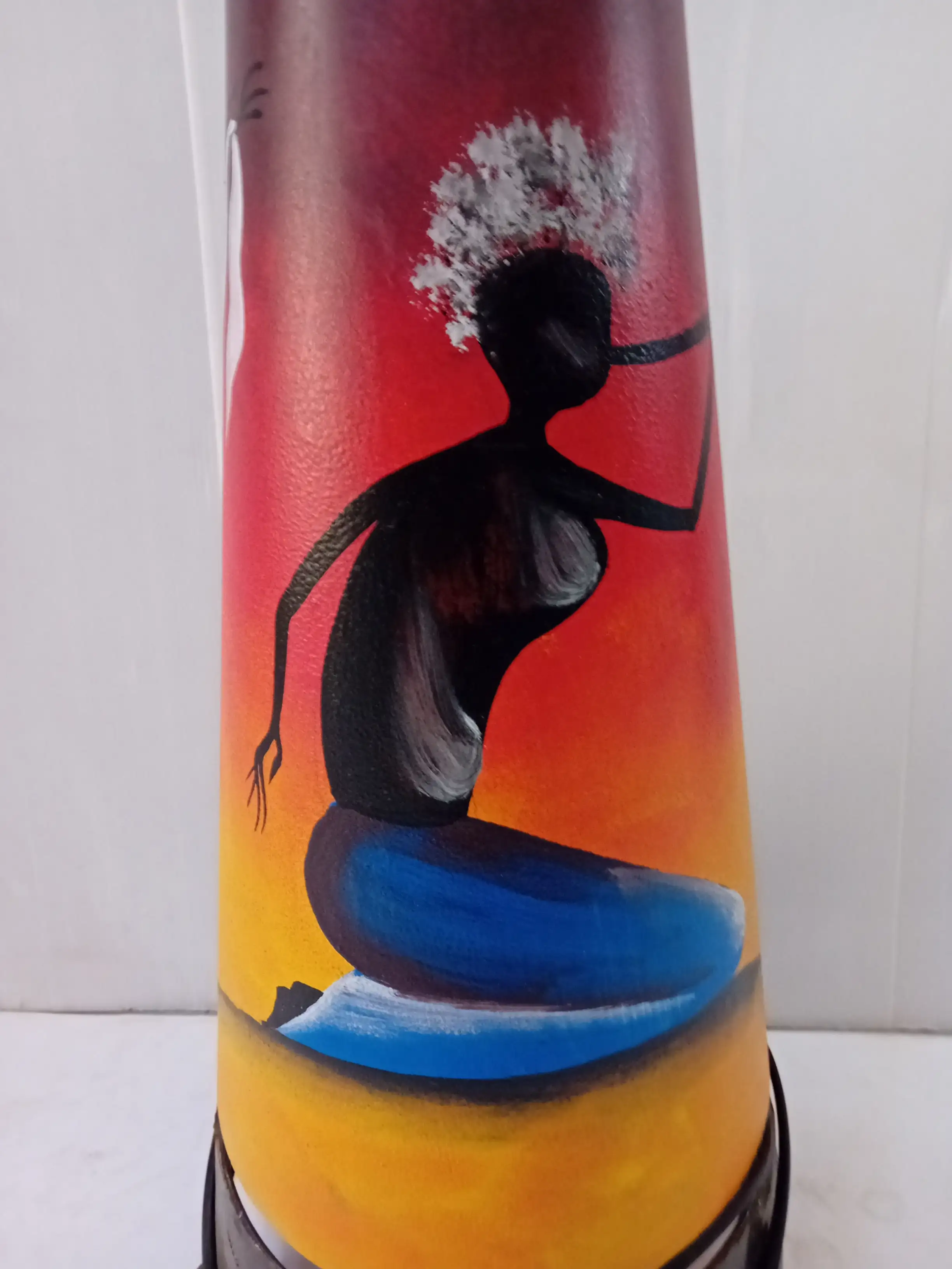 Lampada Etnica da Terra in Metallo e Pelle H96 cm - 4