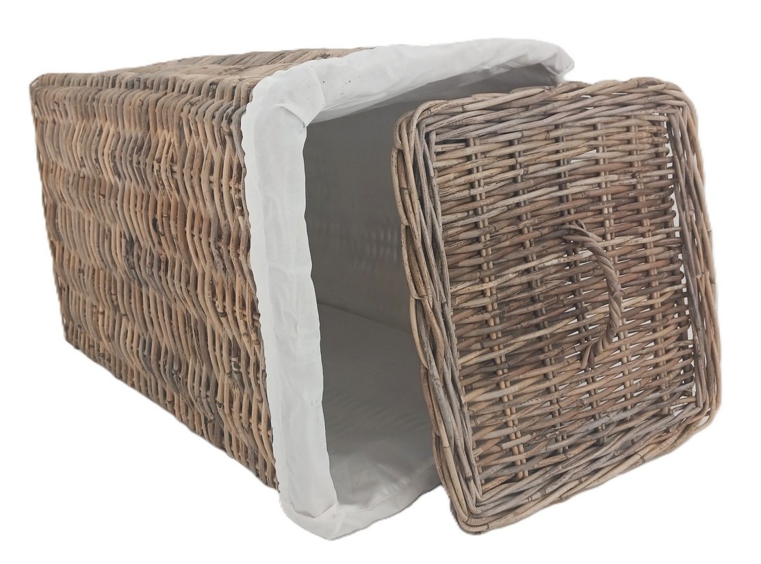 Cesto Porta Biancheria in Giunco Kubu Cm 45x45x59 H