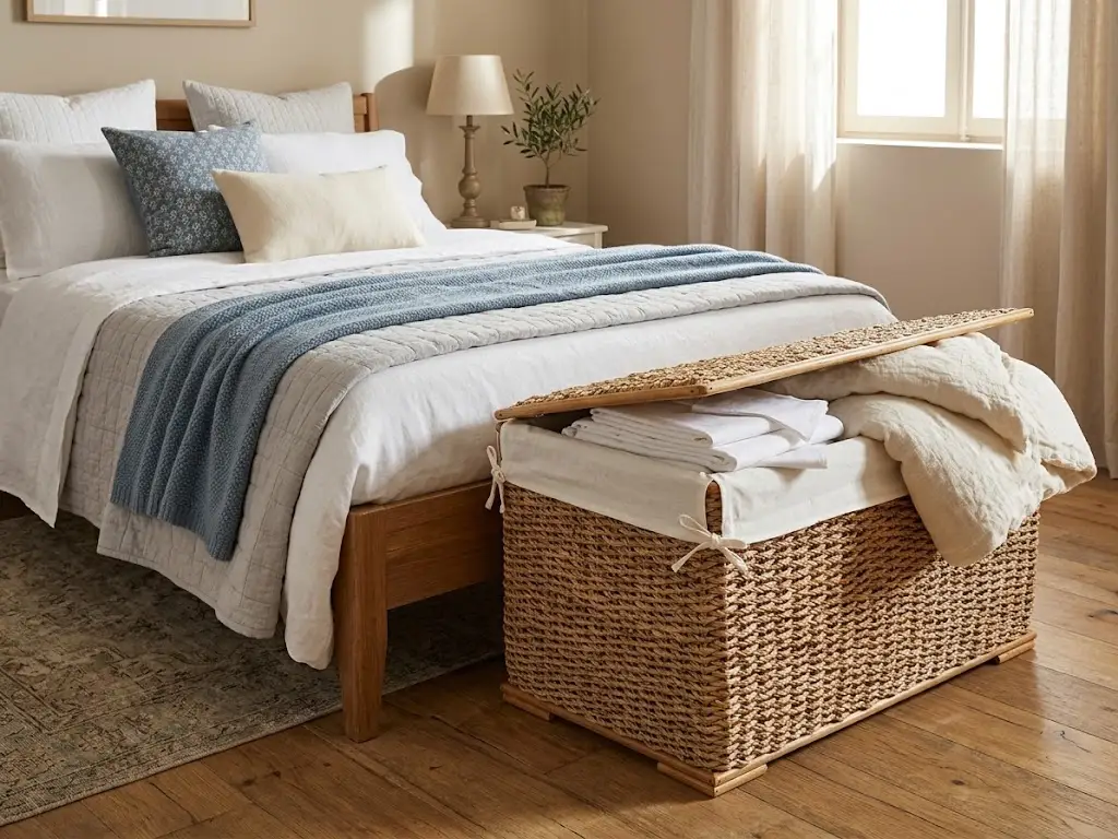 Cesto baule cm 85 x 50 x H 50  portabiancheria  in vimini rattan