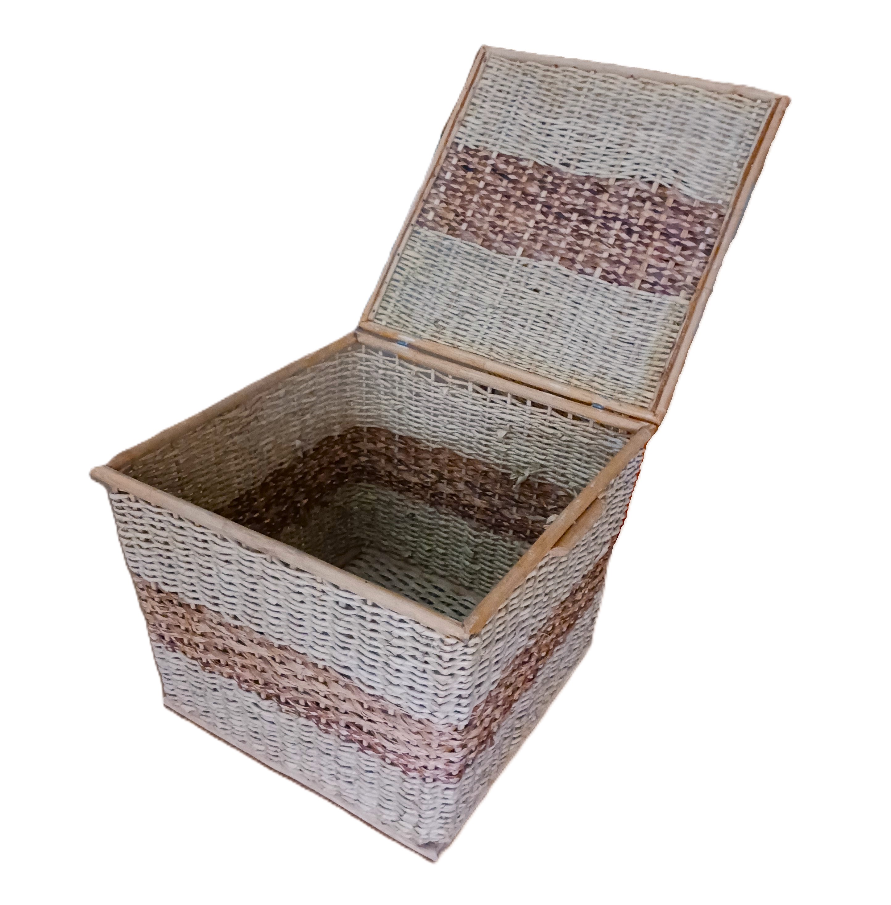 Baule Portabiancheria in Vimini Cm 50X50X41 H