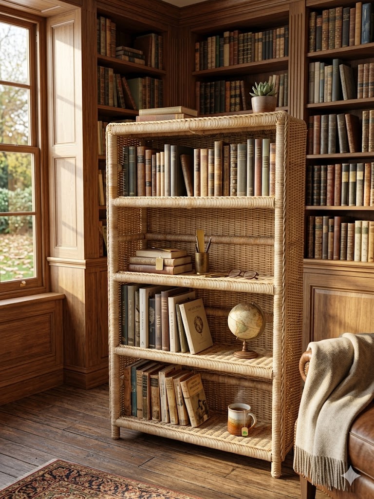 libreria in banano naturale 3 piani art 6200/4