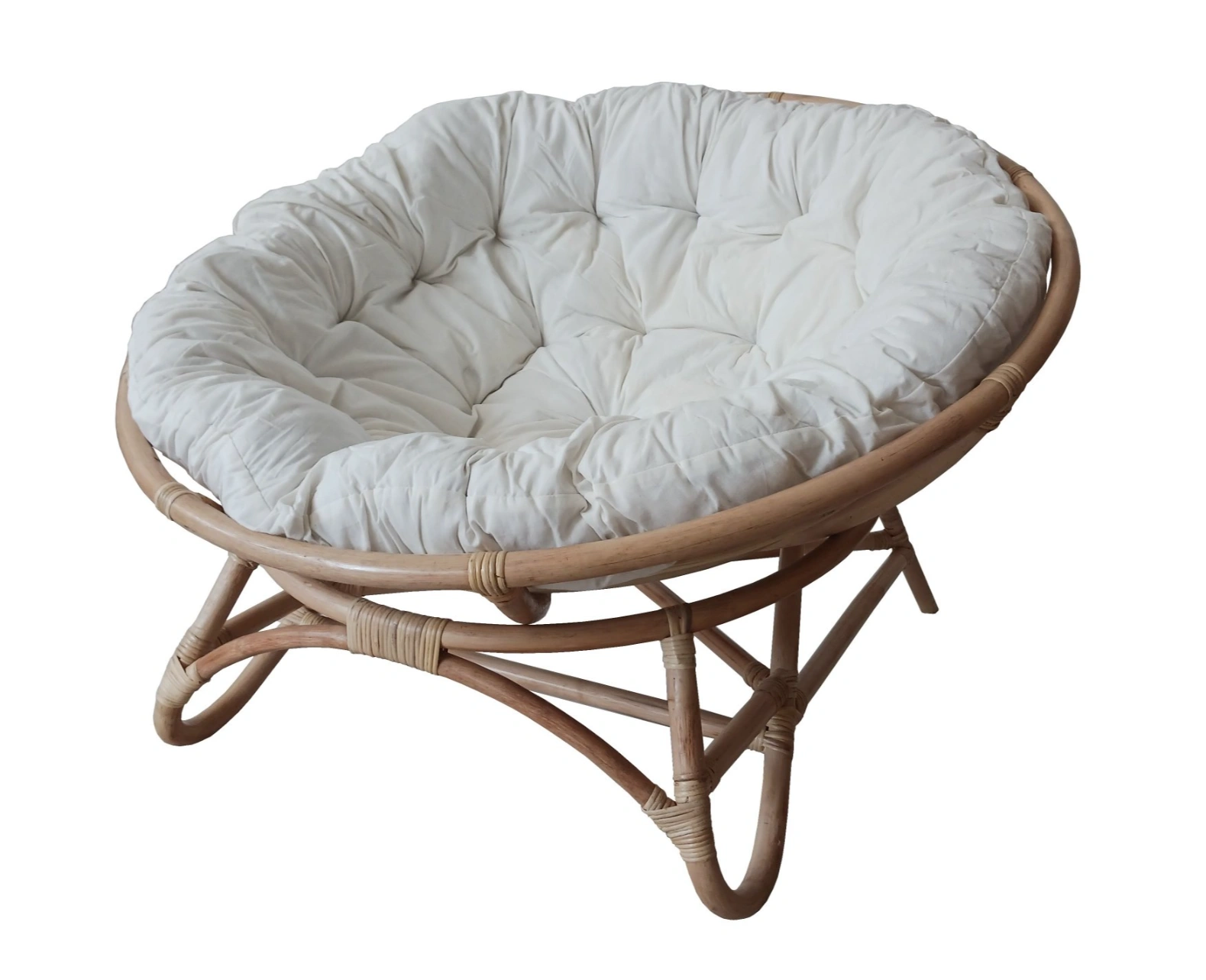 Poltrona vimini in rattan naturale Papasan Tartaruga