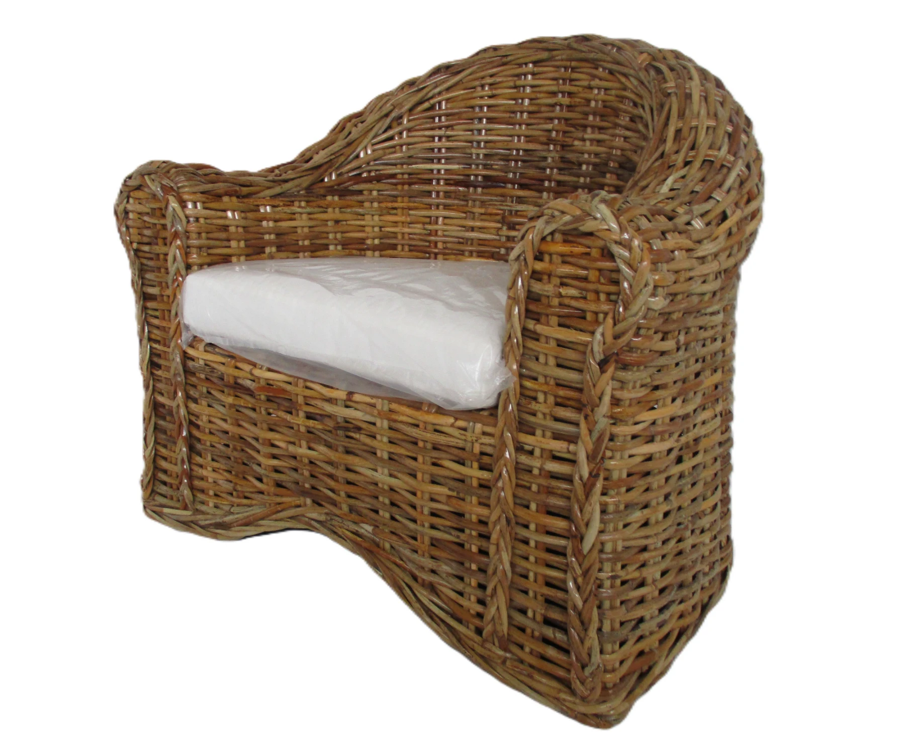 salotto rattan naturale vimini cuscini sfoderabili - 3