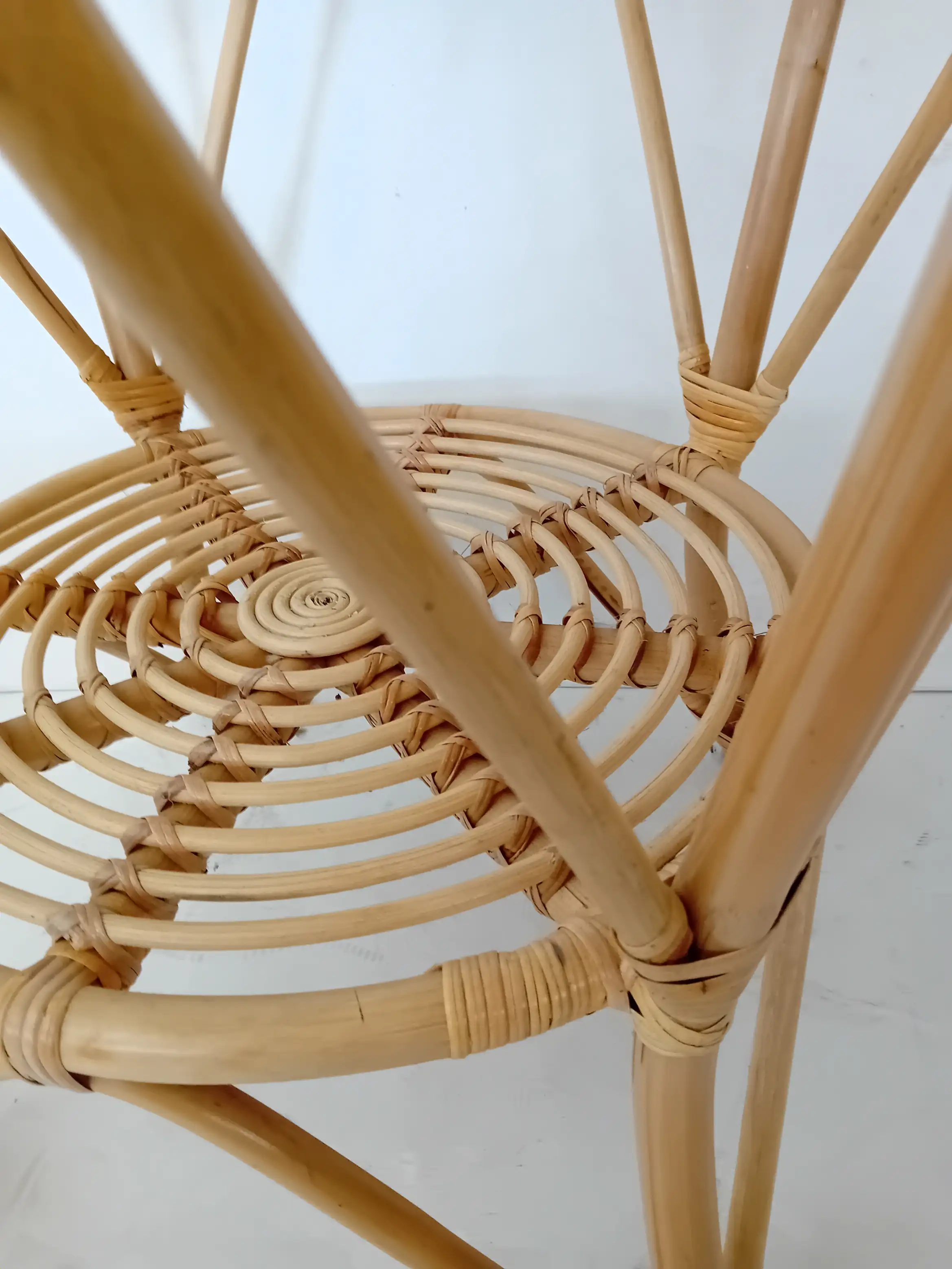 avolo da Pranzo Rotondo in Rattan Naturale – Ø 75 cm - 3
