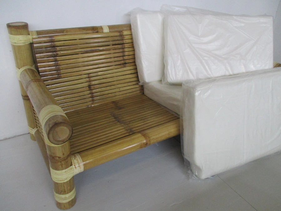 Salotto Singapore – Set 5 Posti in Bamboo Canna Grossa - 4