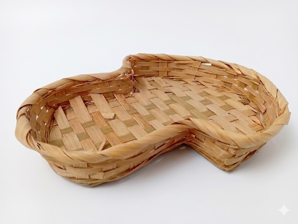 cesto in bambu a forma di fungo cm 21x17,5x2,5 H