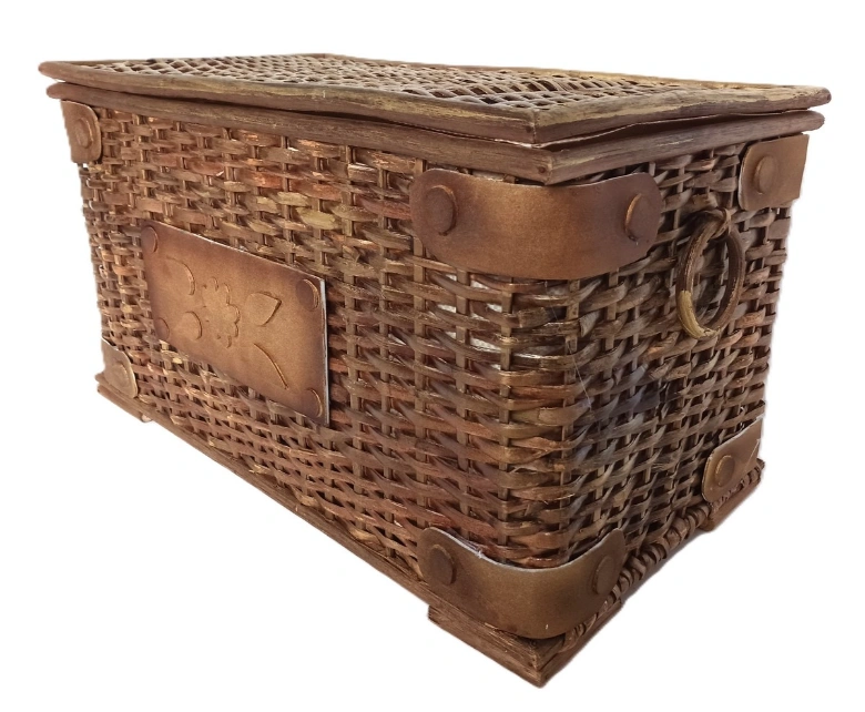 Baule in Rattan Antik Cm 61x33x35 H - 4