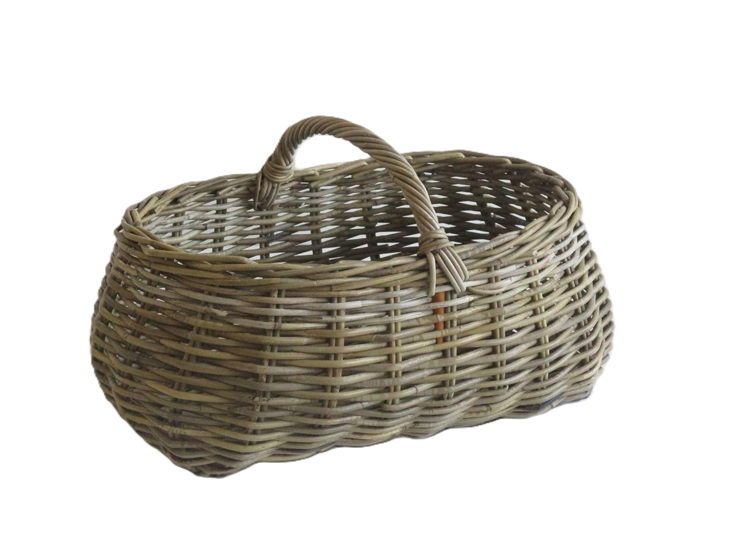cesto vimini ovale manico basso
