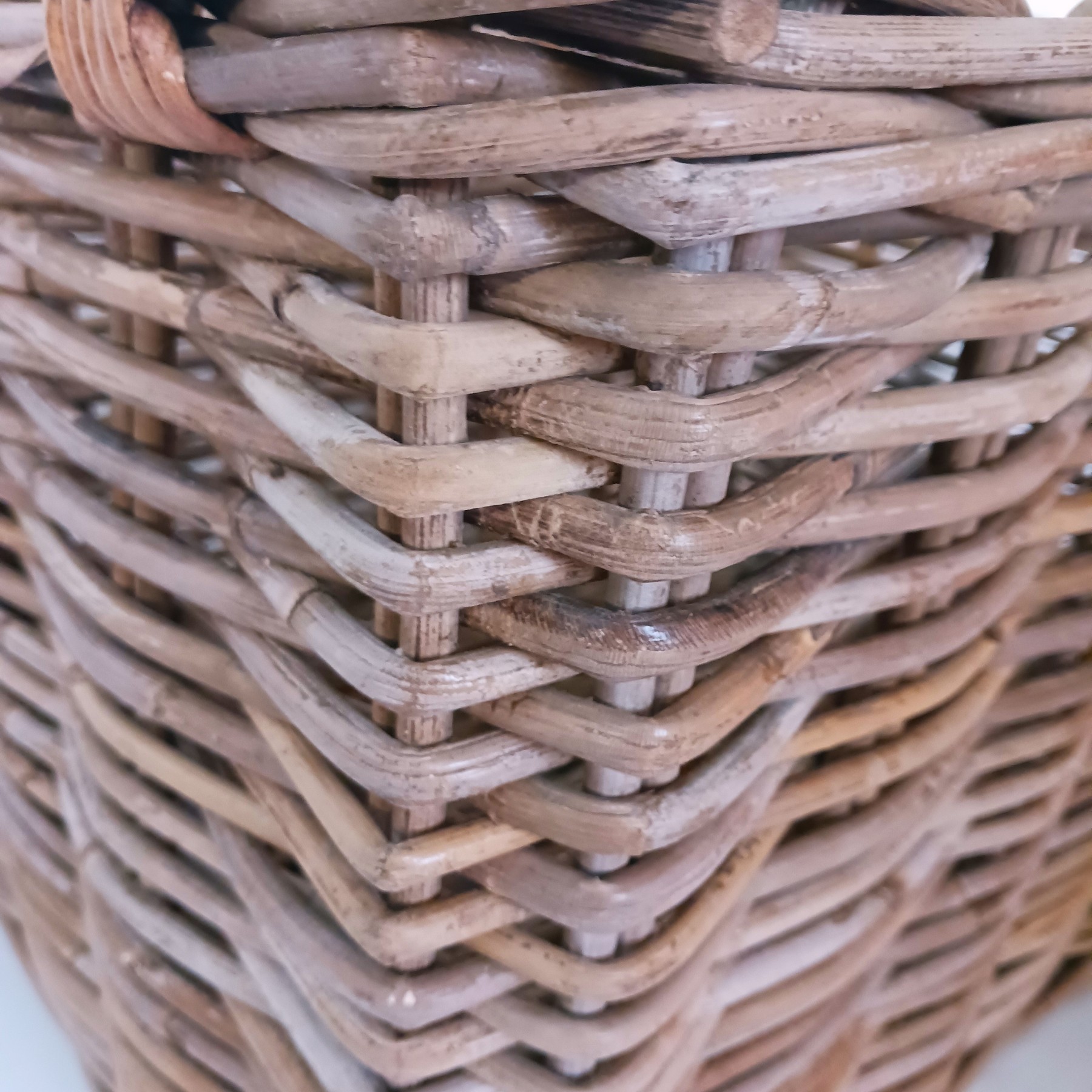 cesto porta legna rettangolare in vimini cm 50x42x30 H con manici cm 33 H - 4