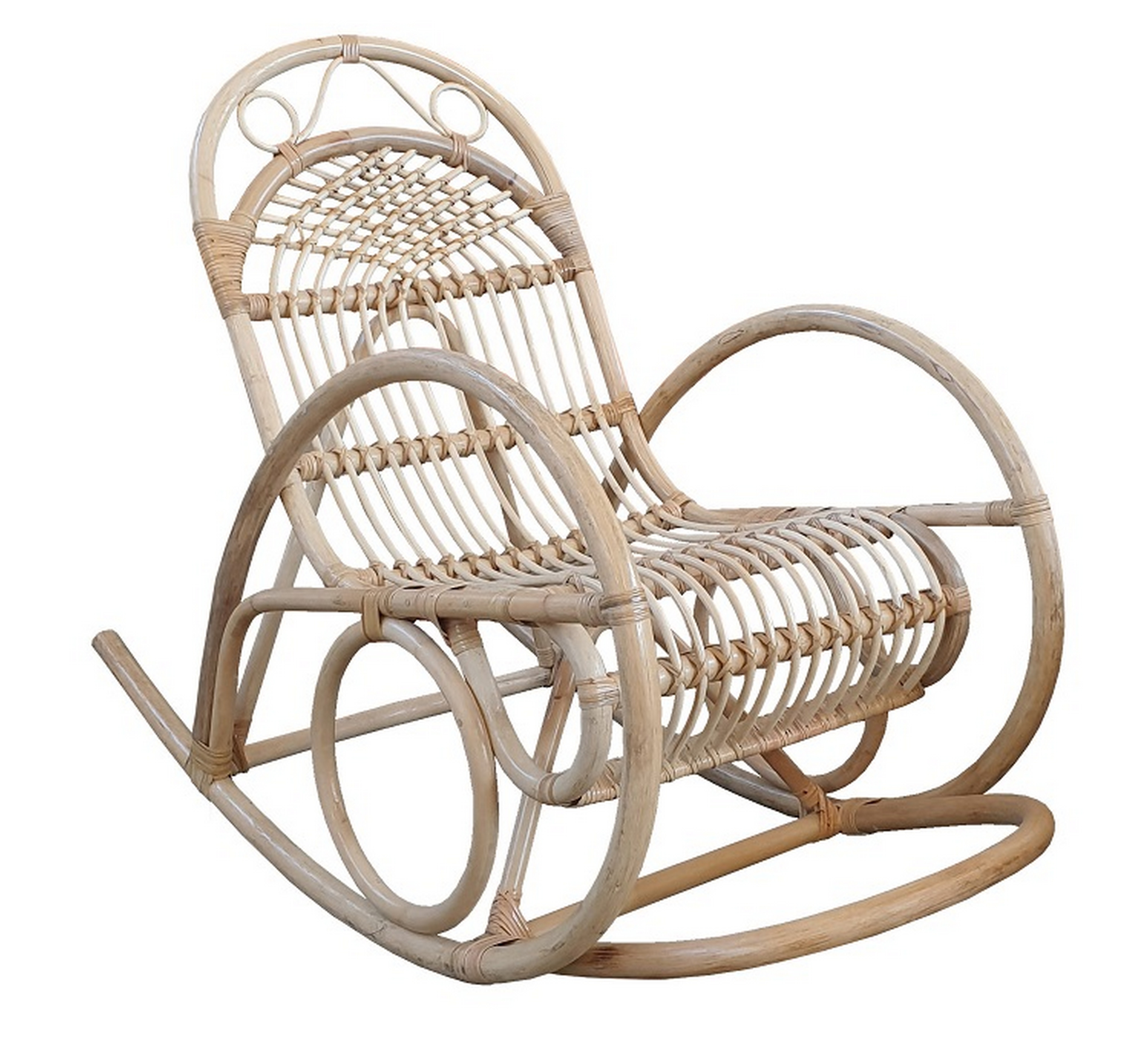 Sedia a Dondolo Ninna – Armonia e Relax in Rattan e Manao