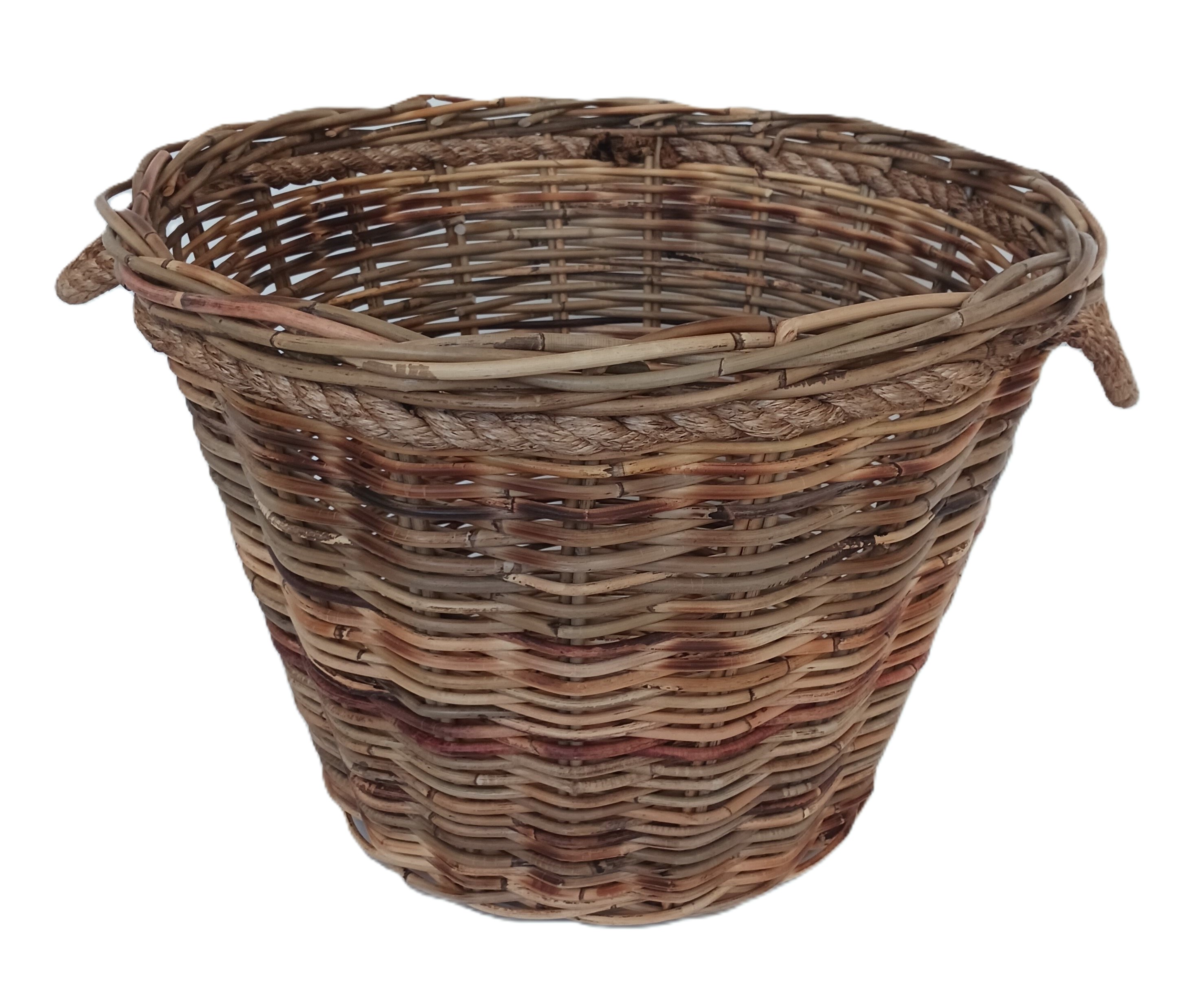 cesto porta legna in giunco  rotondo cm 61x44 H