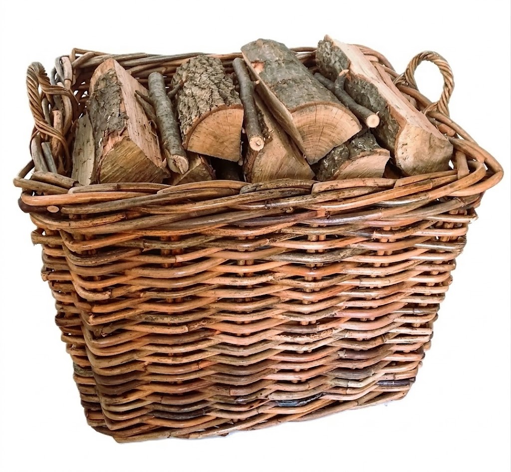 porta legna rettangolare in vimini cm 72x49x52 H con manici cm 60 H