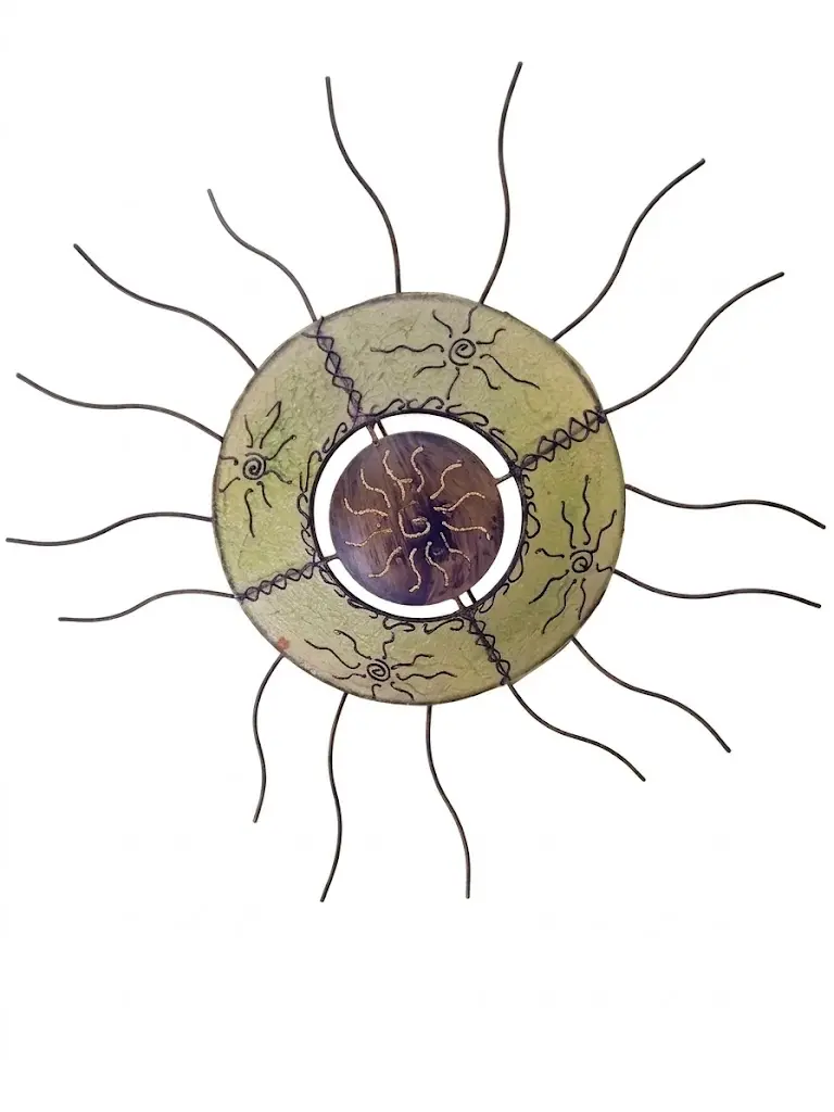 Lampada da Parete "Sole" in Metallo e Resina Verde e Bronzo – Ø 82 cm