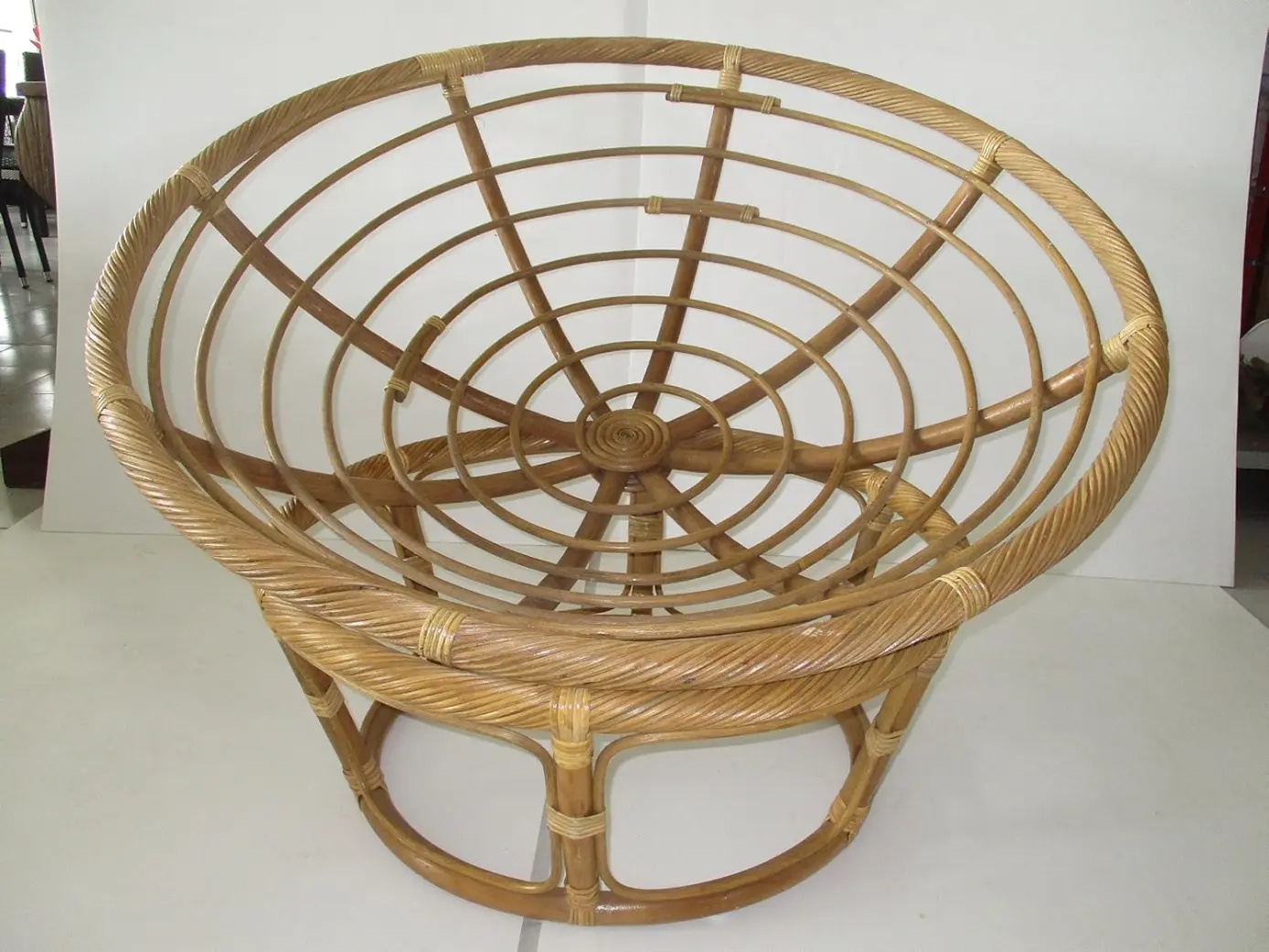 Poltrona Papasan in rattan naturale vimini  color Miele - 3