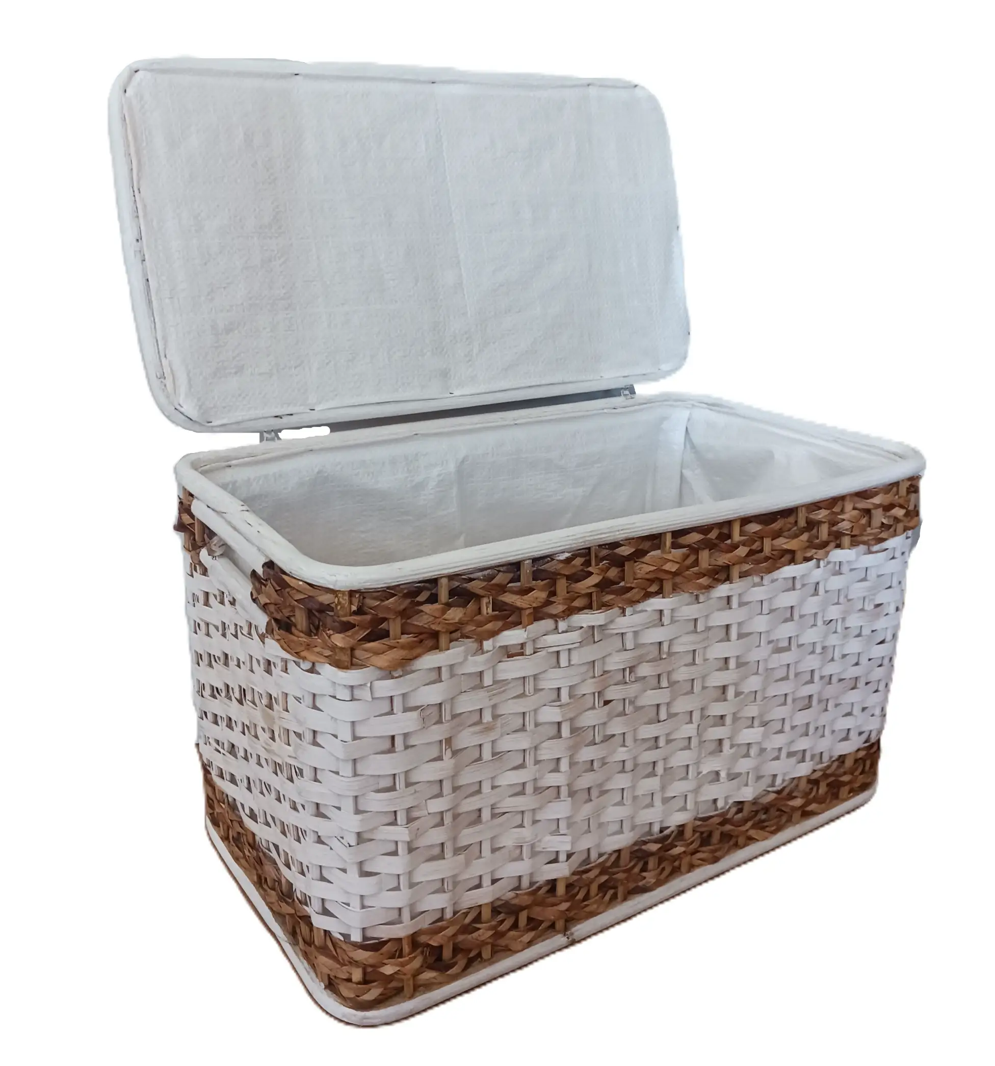 Baule Porta Biancheria in Rattan bicolore 55X31X35 H