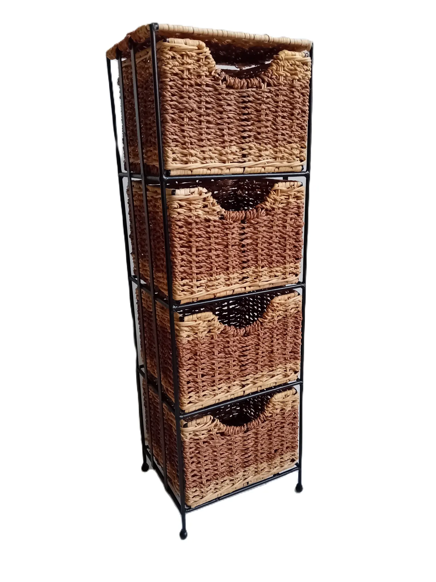 cassettiera comodino  4 cassetti rattan cm 20x33x77 H
