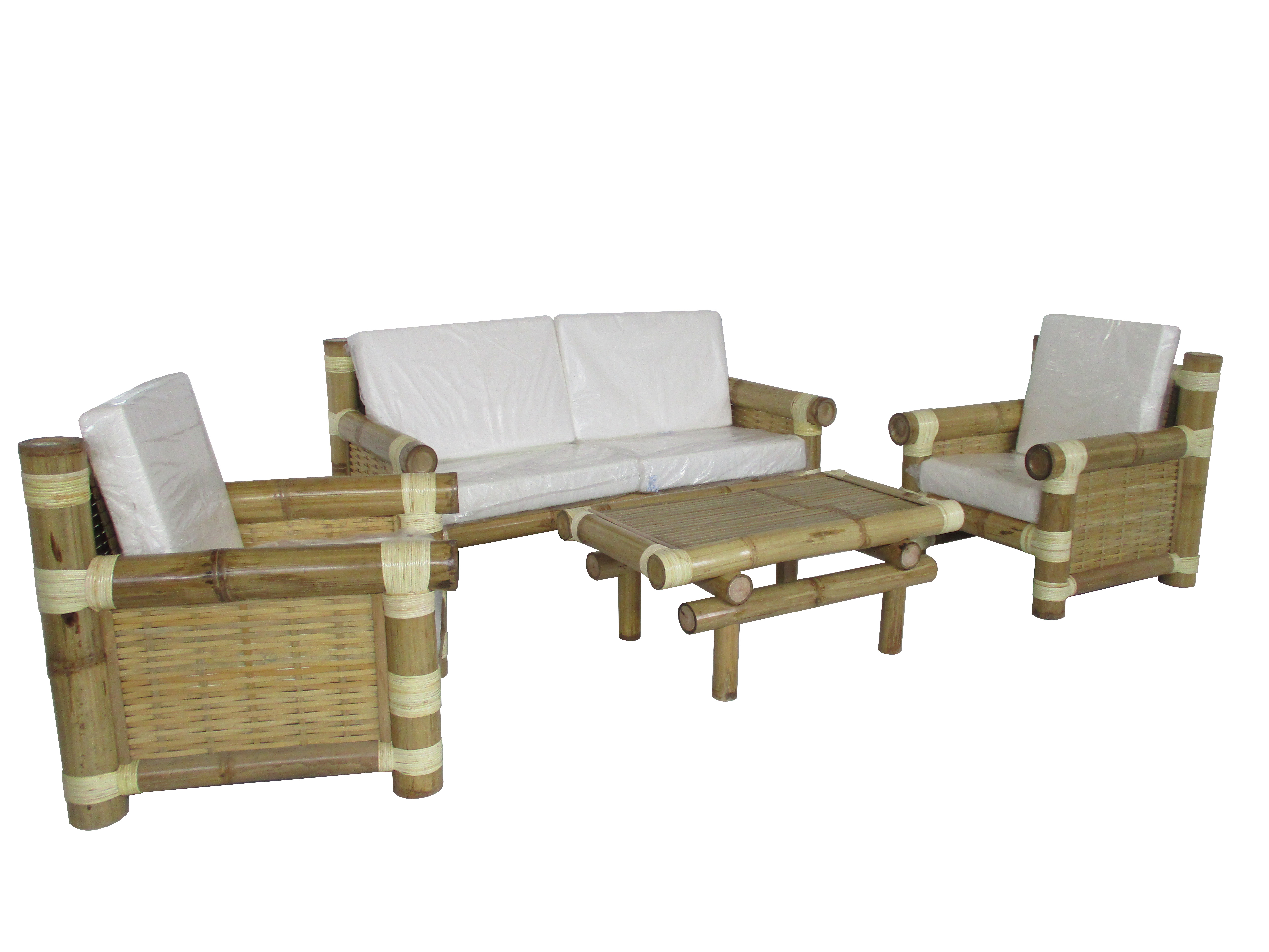 Salotto Singapore – Set 5 Posti in Bamboo Canna Grossa