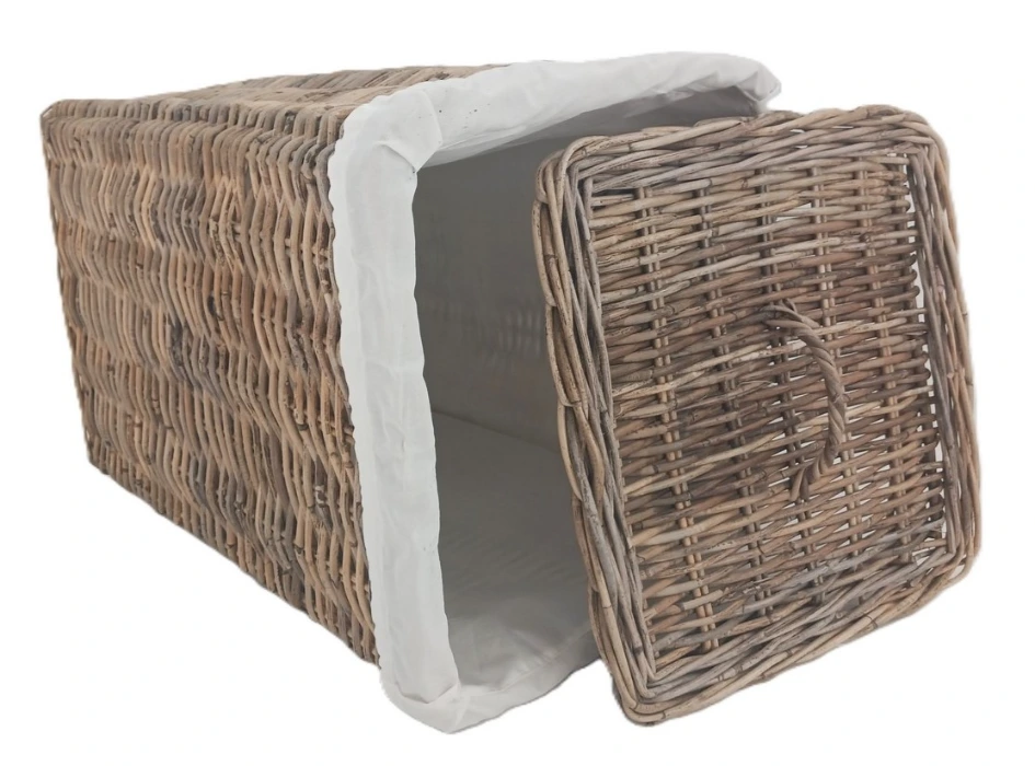 Cesto Porta Biancheria in Giunco Kubu Cm 45x45x59 H