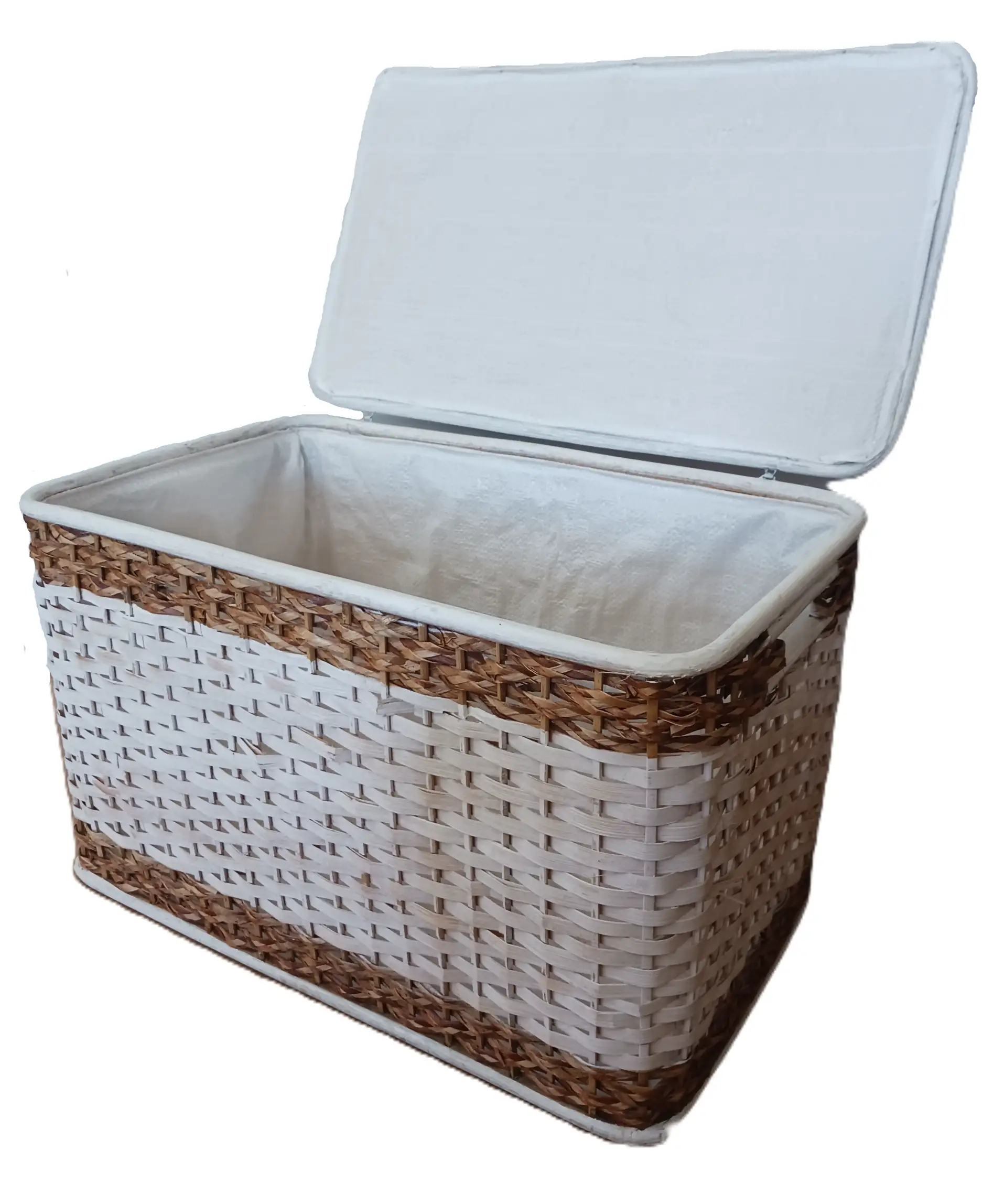 Baule Porta Biancheria in Rattan bicolore 61X38X40 H