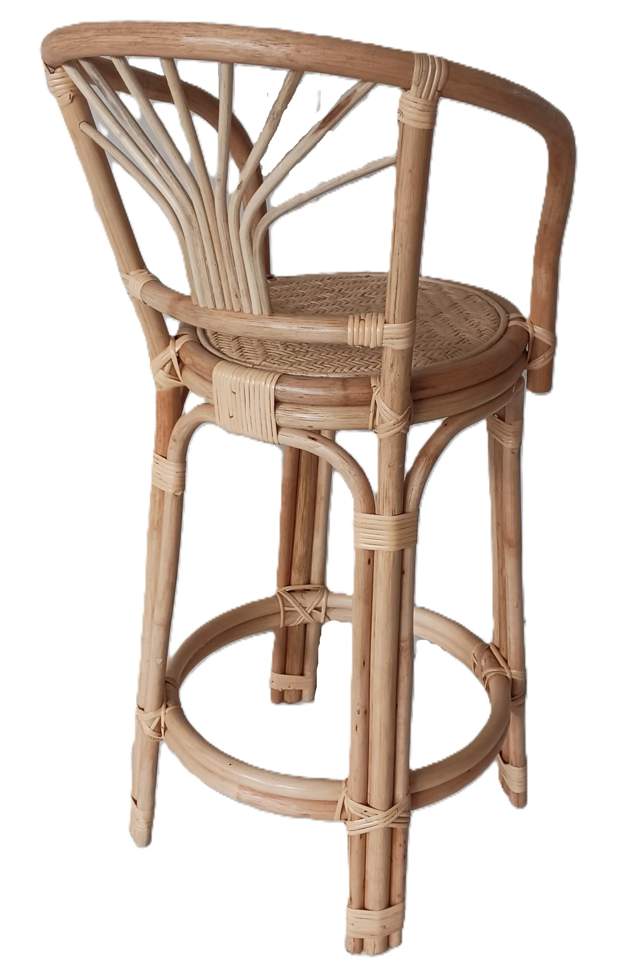 Sedia Sgabello Bar – Eleganza in Rattan Naturale - 4