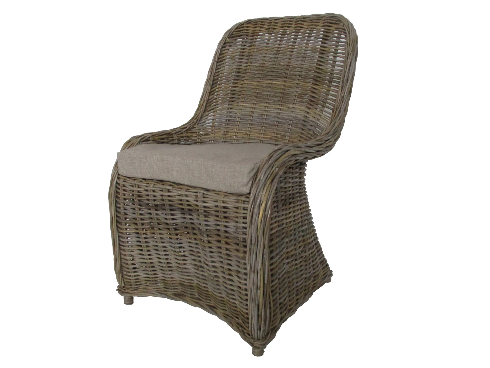 Poltrona in rattan naturale vimini Malindi – Fascino Tropicale in Giunco Kubu Grey