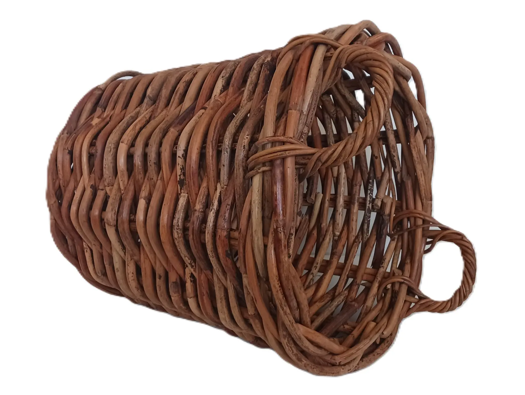cesto porta legna vimini rattan cm 50x51 H con manici cm 60 H - 4