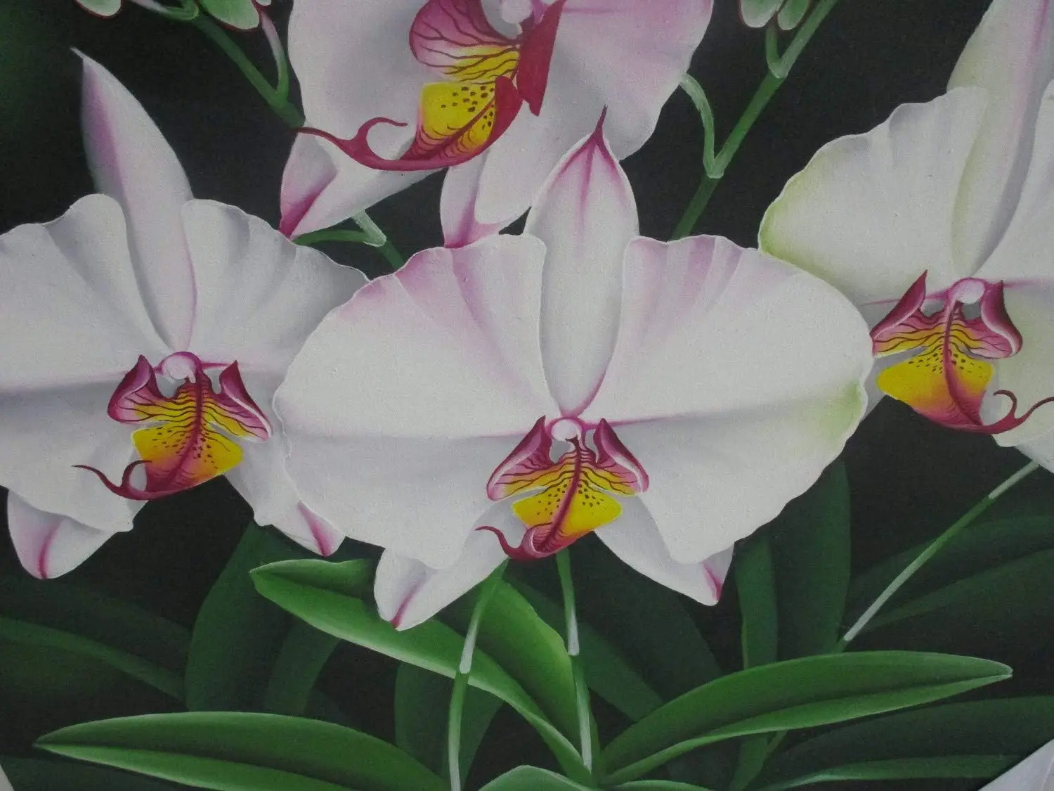 Quadro Batik Artigianale "Orchidee di Bali" – Dipinto a Mano 100x100 cm - 3