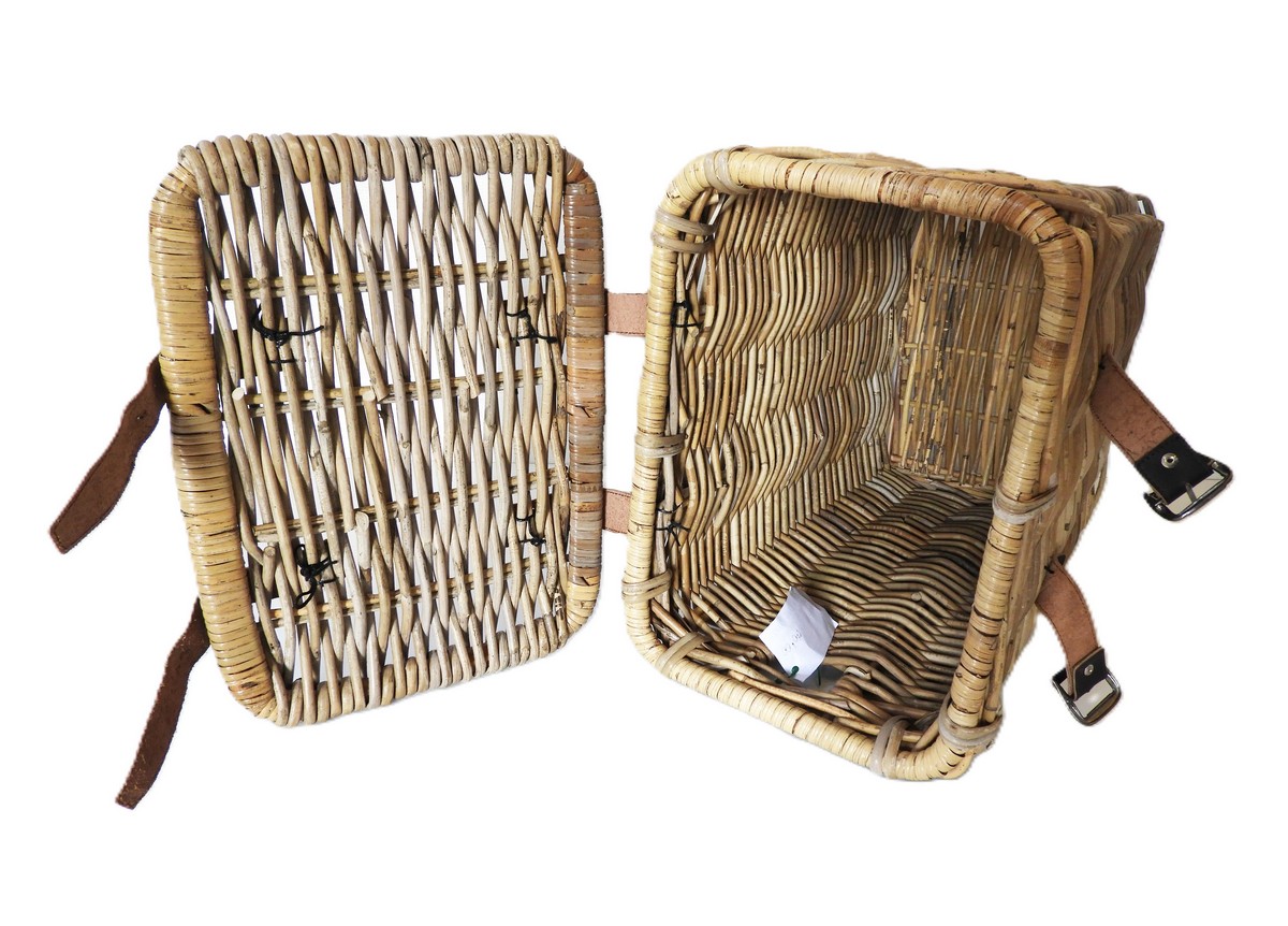 Cesto Portabiancheria in Giunco Naturale Cm 36x27x48 H - 3
