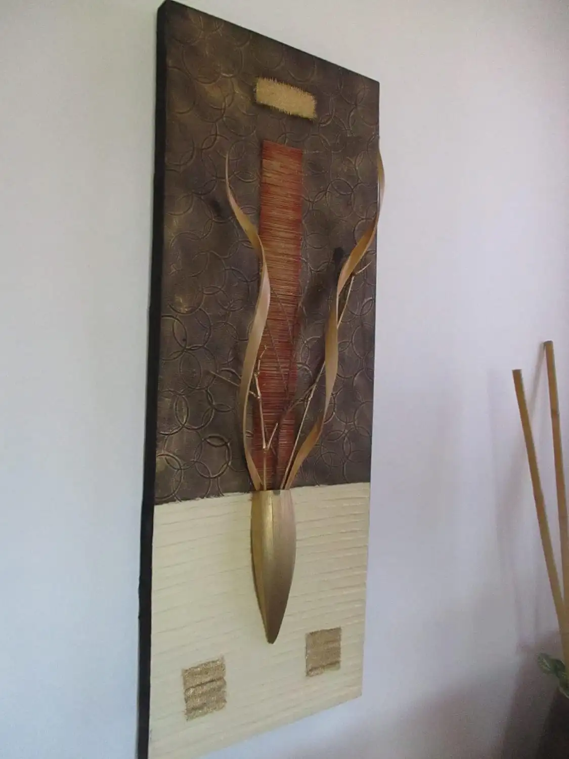 Quadro Etnico Moderno Bali – Pannello Materico "Natura di Bali" 120x45 cm - 3