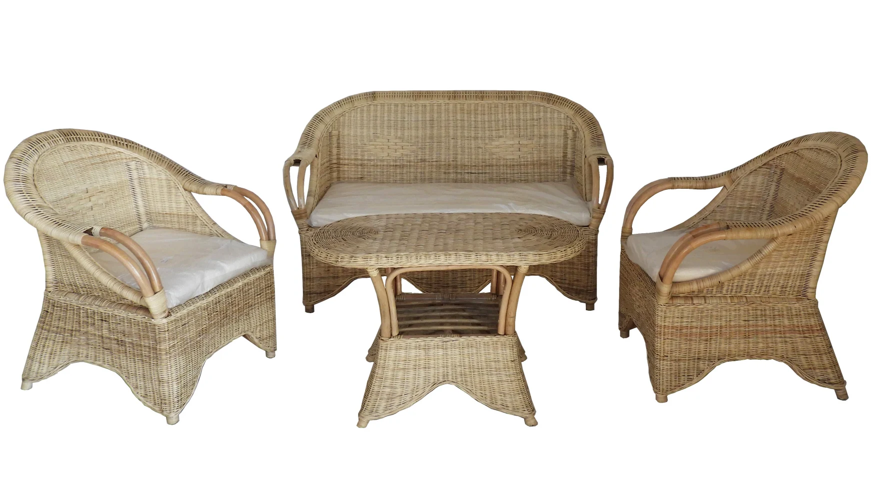 Salotto rattan naturale vimini Riva 4 posti