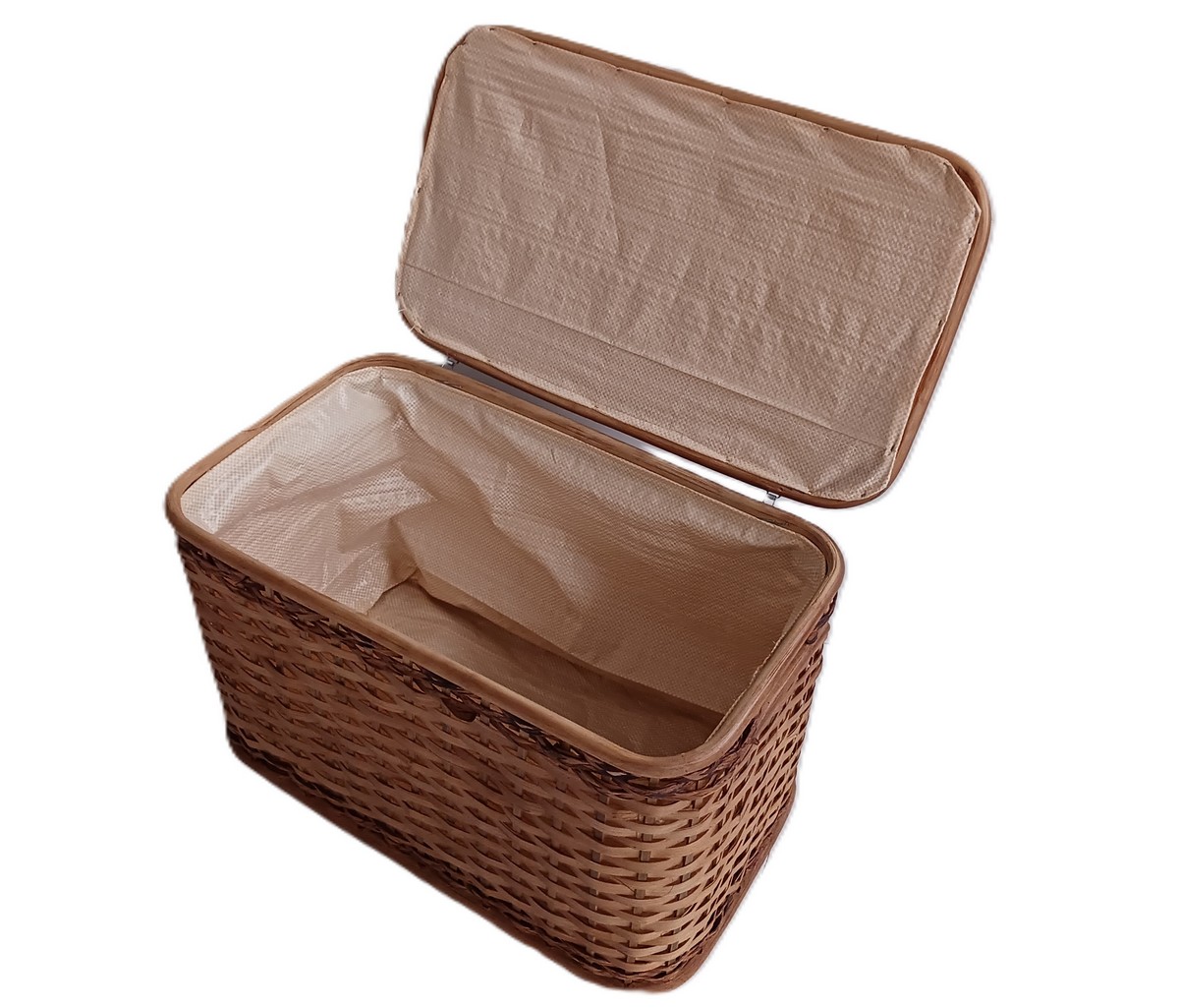 Baule Portabiancheria in Rattan Noce chiaro Cm 54x32x35 H