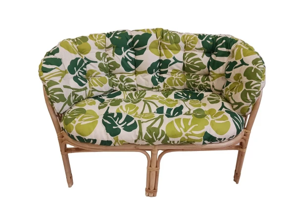 Salotto rattan naturale vimini Bahama  Foglie Verdi - 3