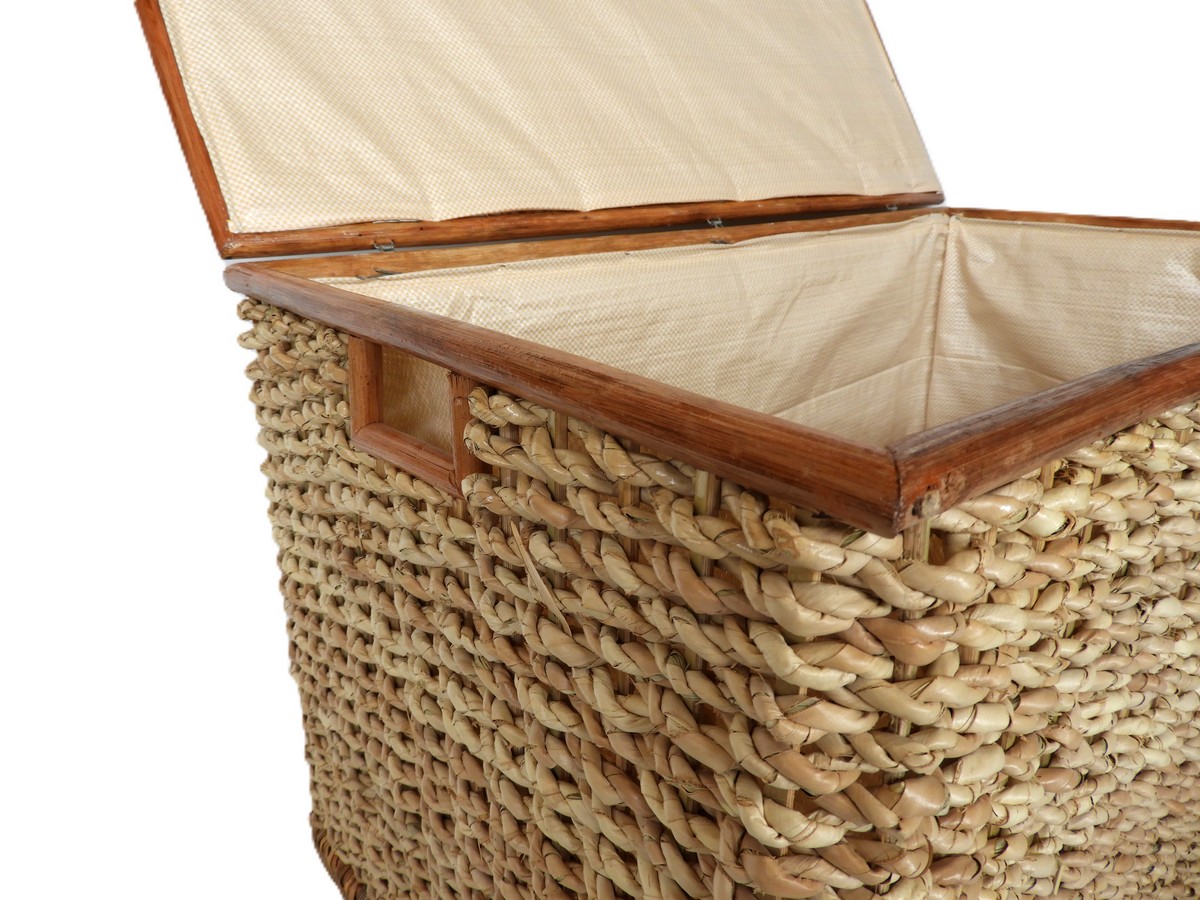 Baule Porta Biancheria in Banano Cm 68x35x40 H - 3