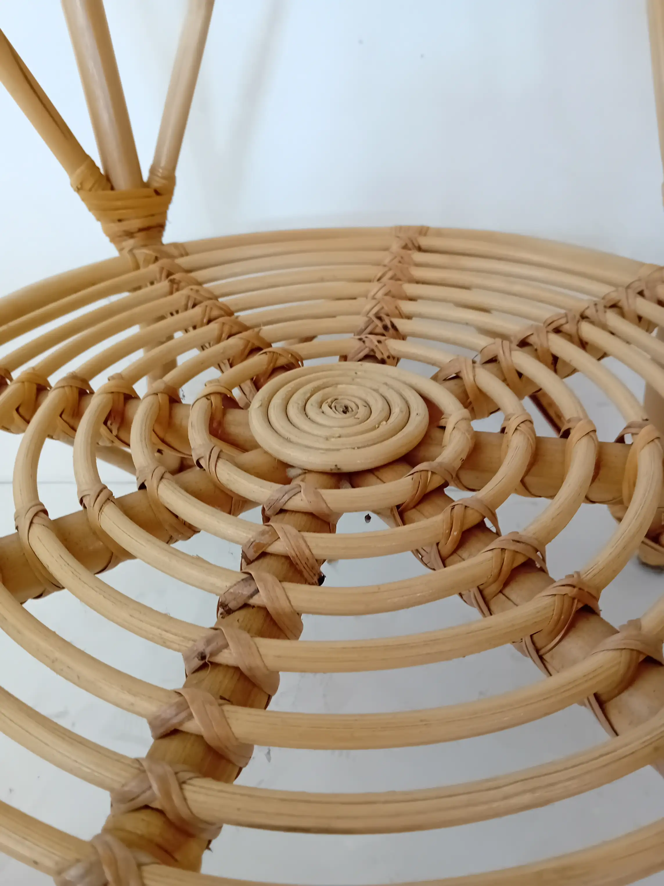 avolo da Pranzo Rotondo in Rattan Naturale – Ø 75 cm - 4