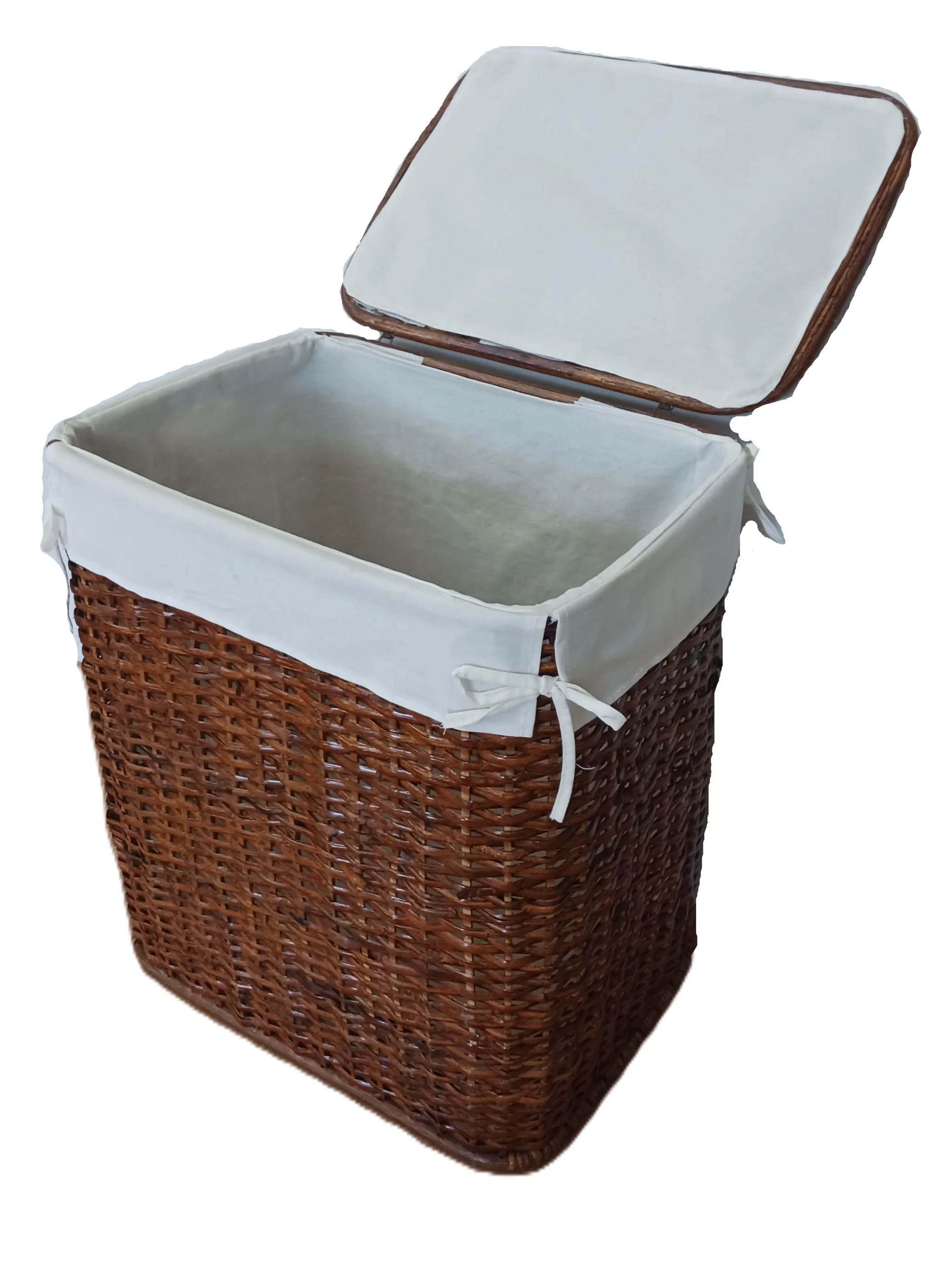 Cesto Porta Biancheria in Rattan Naturale Cm 50x38x60 H