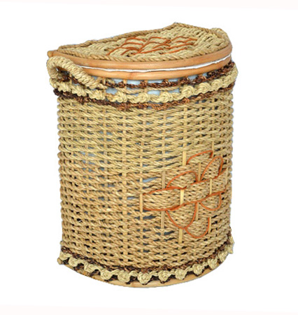 Cesto Porta Biancheria Mezzaluna in Banano Cm 45x30x30 H