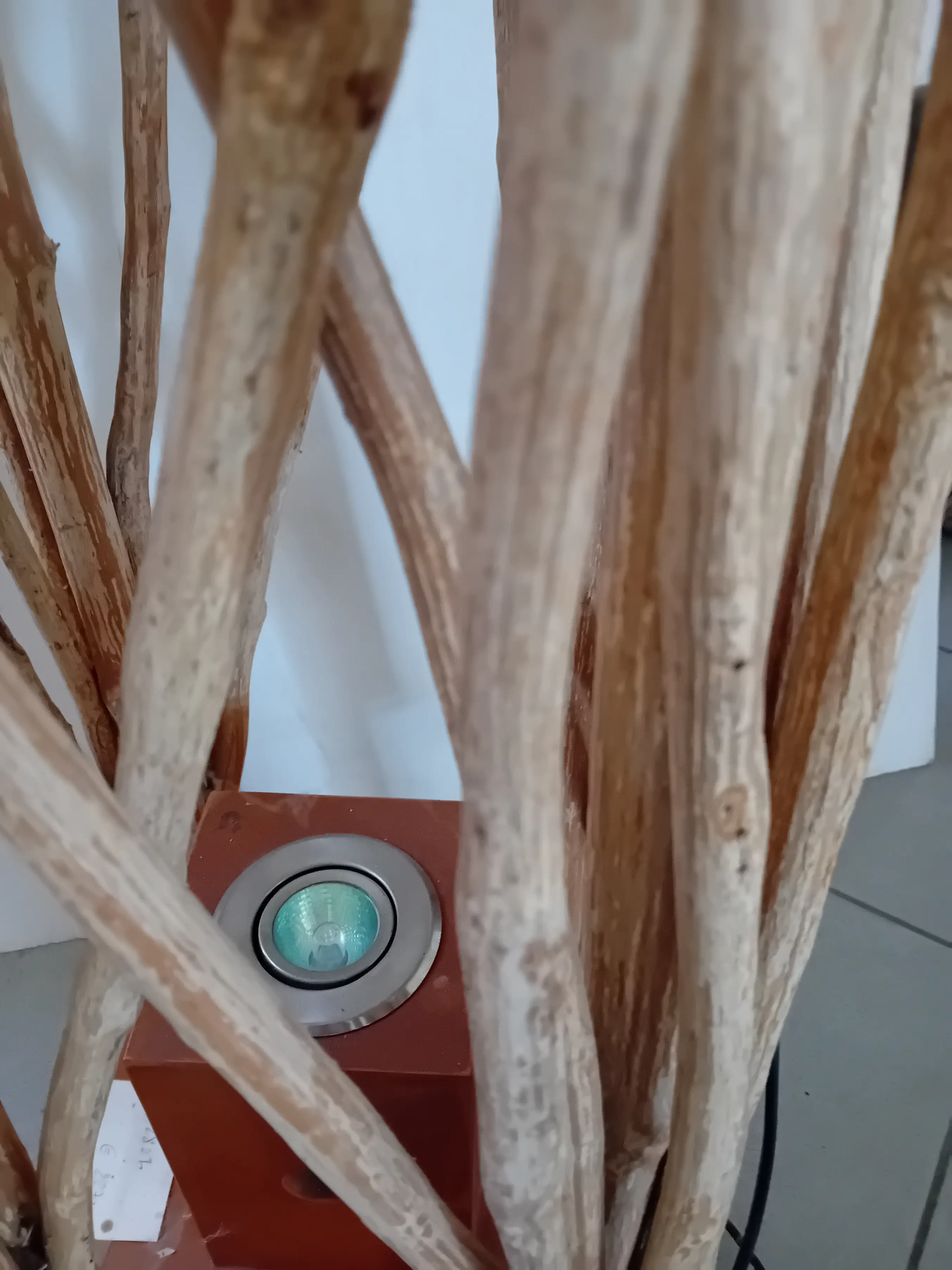 Lampada da Terra in Rattan Naturale Intrecciato cm 155 H - 3