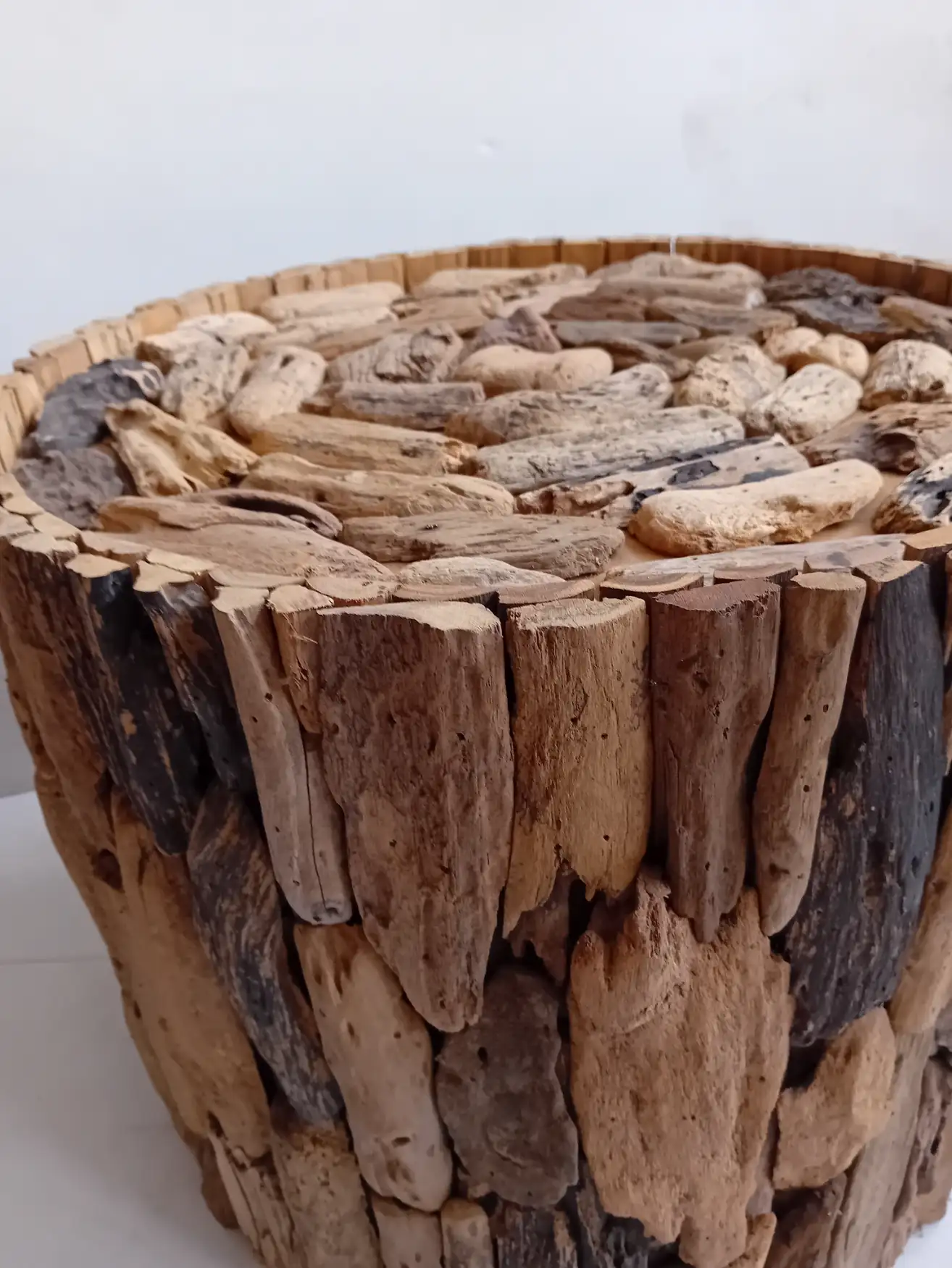 Tavolino 45x55 cm in Legno Naturale Driftwood Artigianale - 3