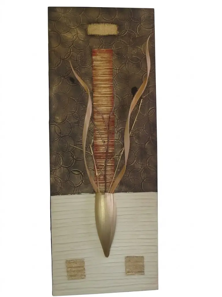 Quadro Etnico Moderno Bali – Pannello Materico "Natura di Bali" 120x45 cm