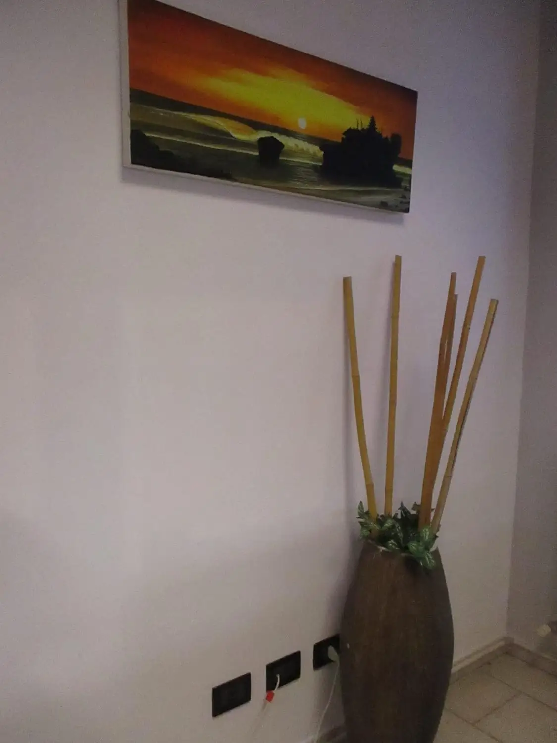 Quadro Batik Balinese "Tramonto a Tanah Lot" – Fatto a Mano a Bali (90x35 cm) - 3