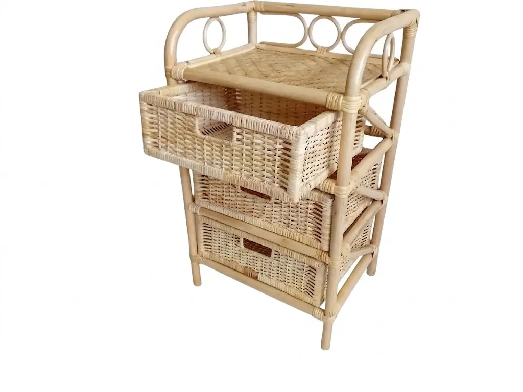 cassettiera rattan naturale 3 cassetti art ck7003