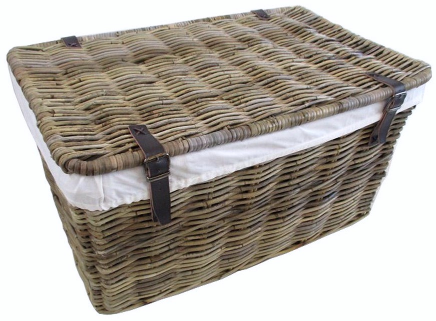 Baule in Giunco Kubo Grey – Fodera in Cotone – 65x40x40 H