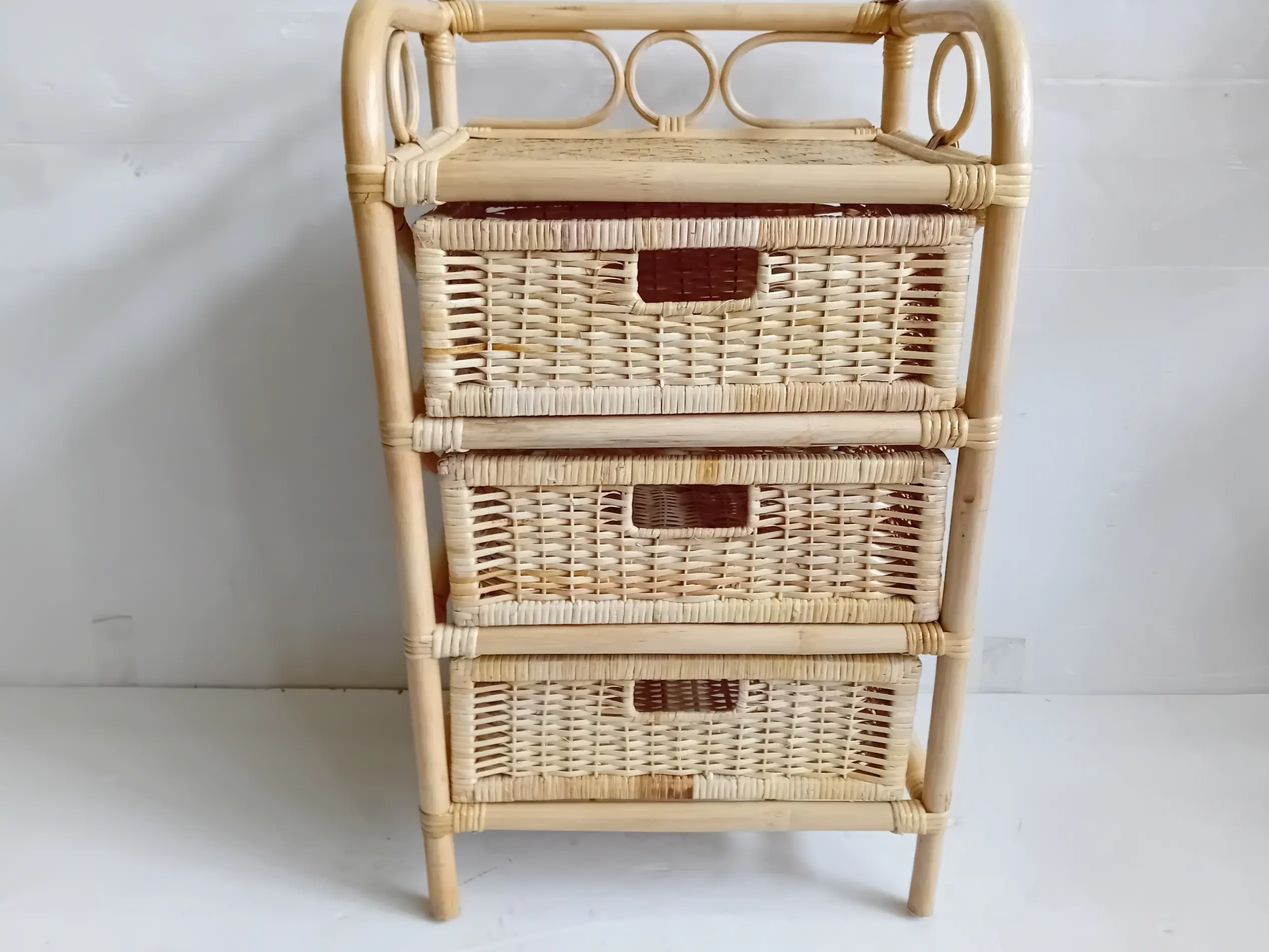 cassettiera rattan naturale 3 cassetti art ck7003
